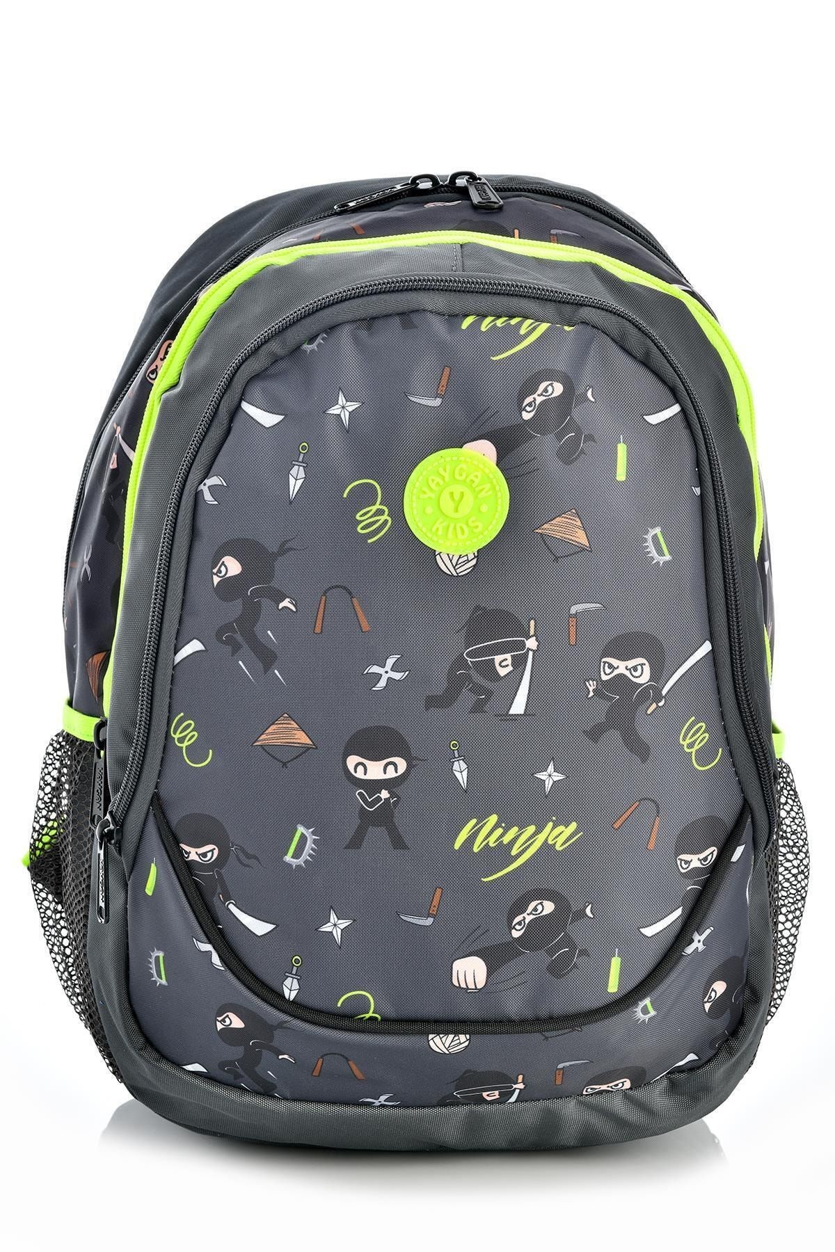 Kids 14375 Ninja Desenli Okul Sırt Çantası 3'lü Set