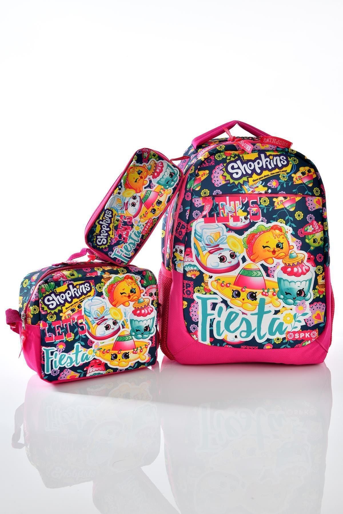 2159 Okul Sırt Çantası 3'lü Set Pembe