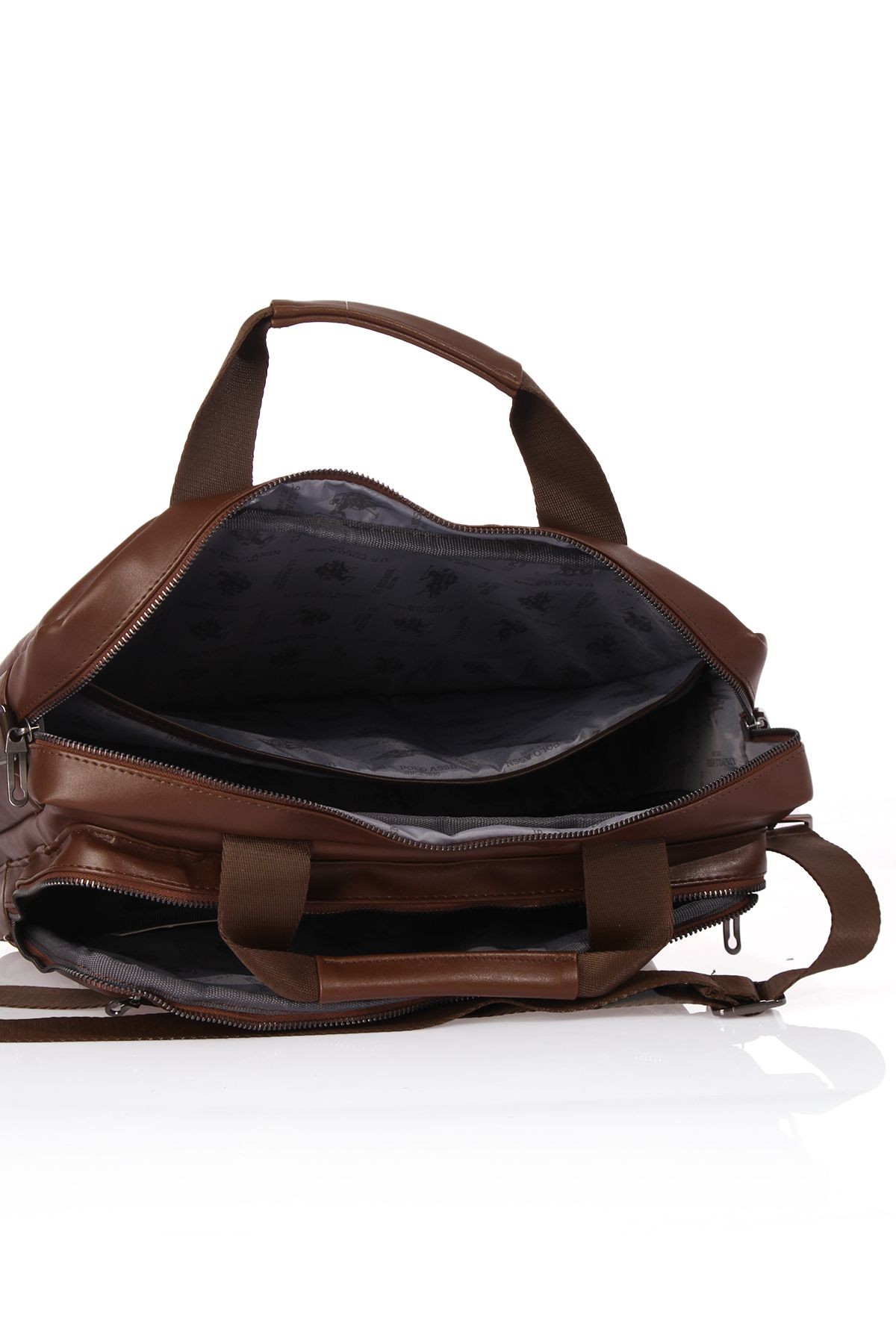 U.s Polo Assn 23636-23637-23638 vegan deri notebook laptop evrak çantası KAHVERENGİ