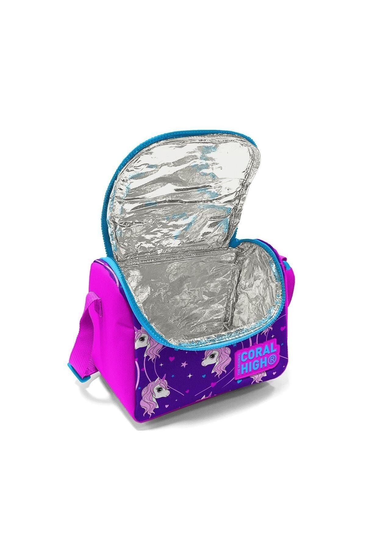 Coral High Kids Mor Pembe Unicorn Desenli 3’lü Okul Çanta Seti SET 23492-MİX3