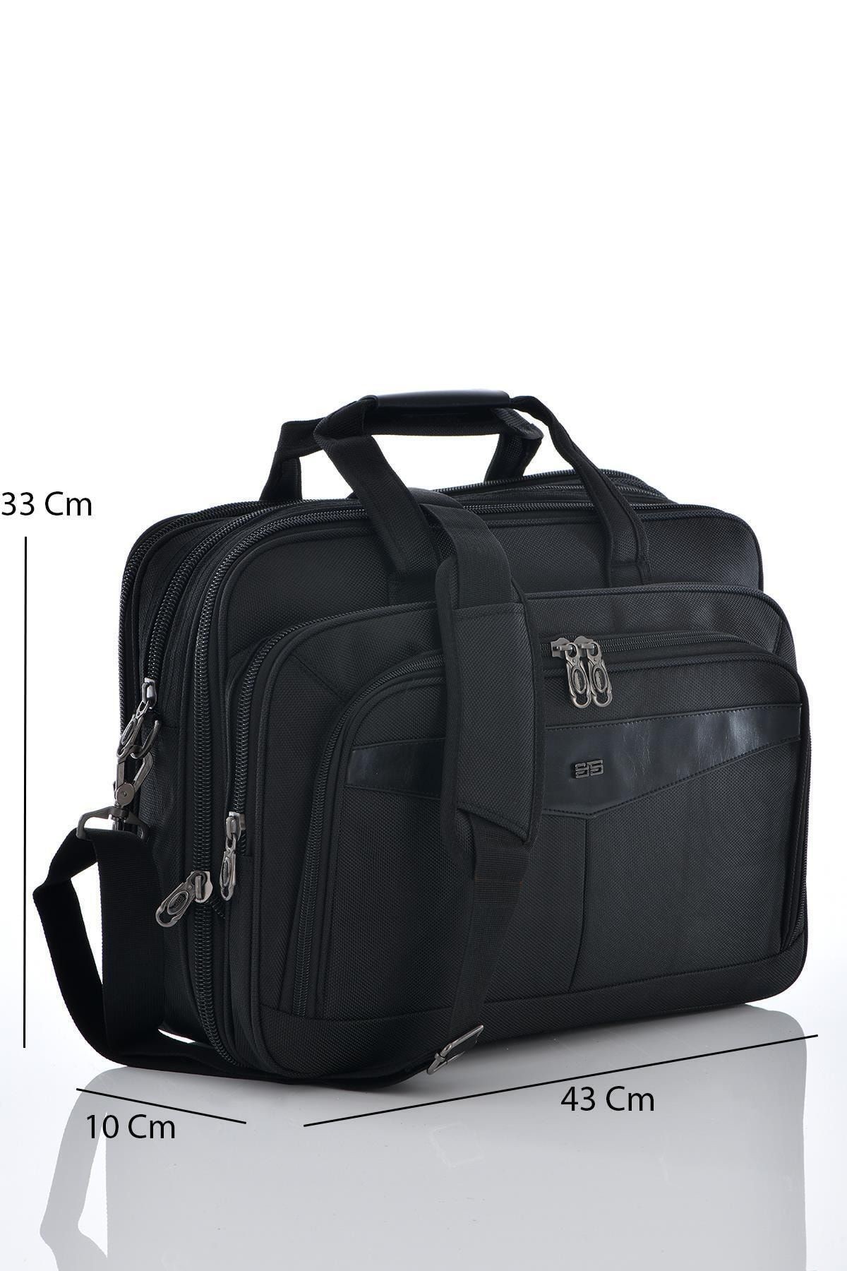71147 Laptop Bölmeli Körüklü Evrak Çantası Siyah