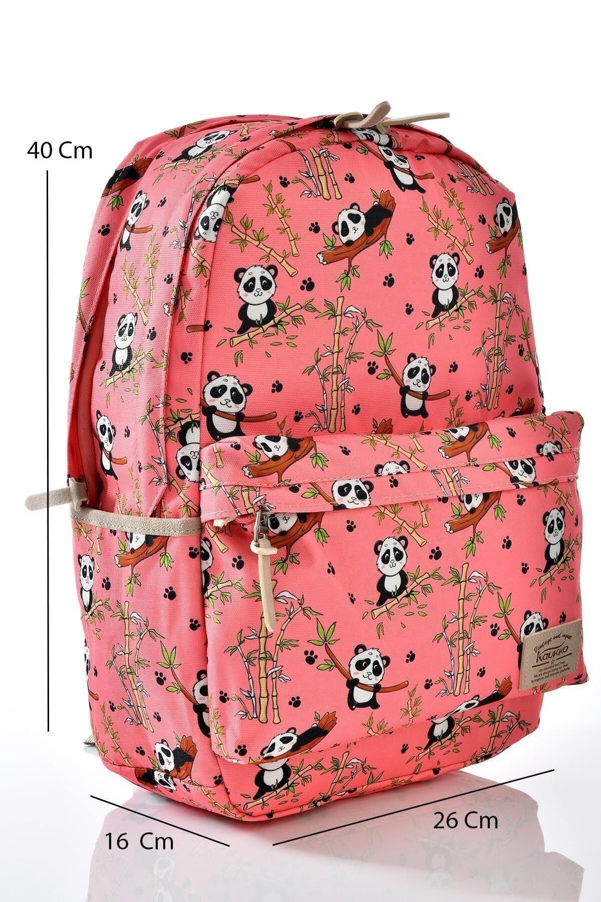 K1122 Panda Desenli Kalemlikli Set Okul Sırt Çantası
