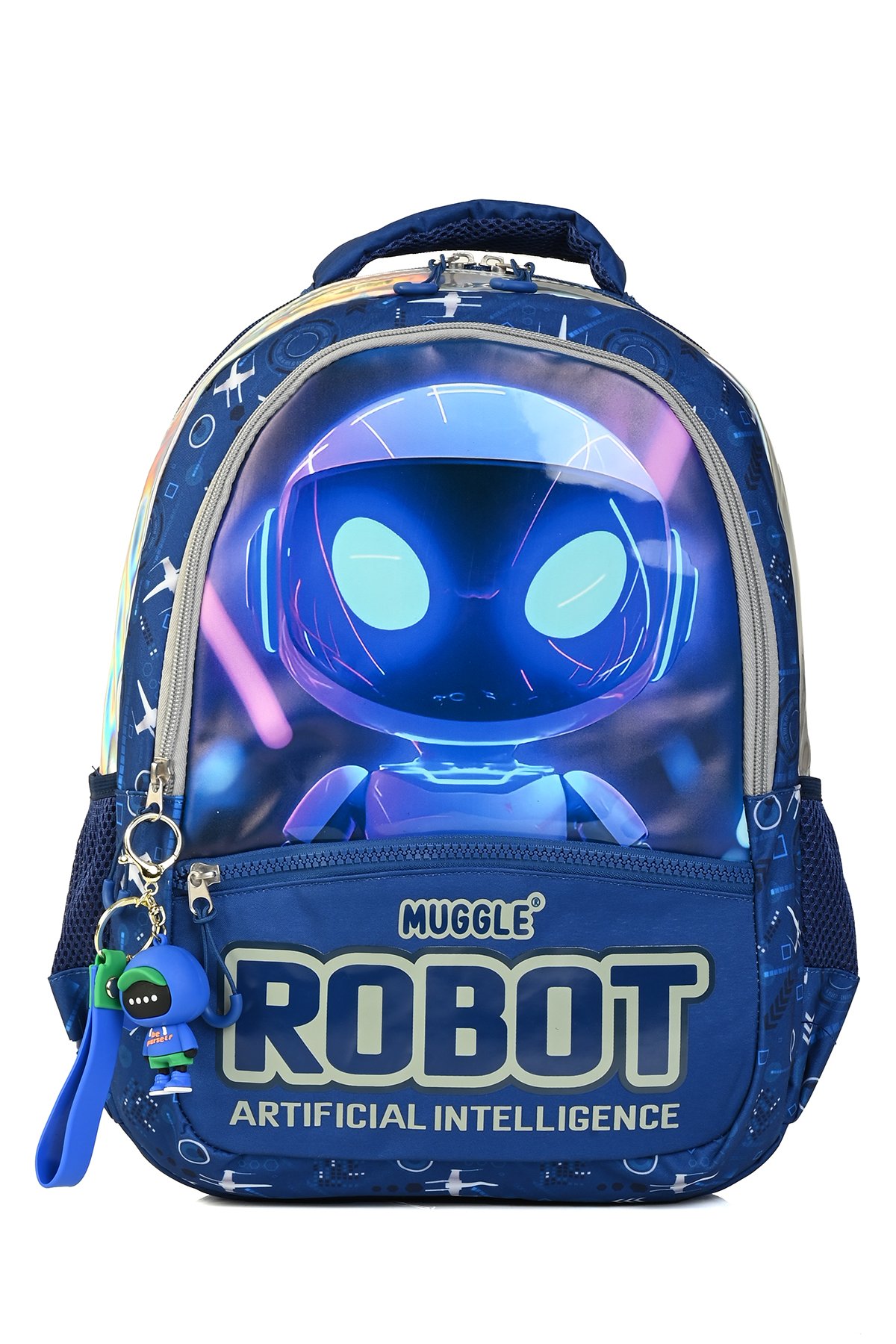 Muggle Mu5904 Robot İlkokul Sırt Çantası 3'Lü Set [Okul Çantası+Beslenme Çantası+Kalem Kutusu)