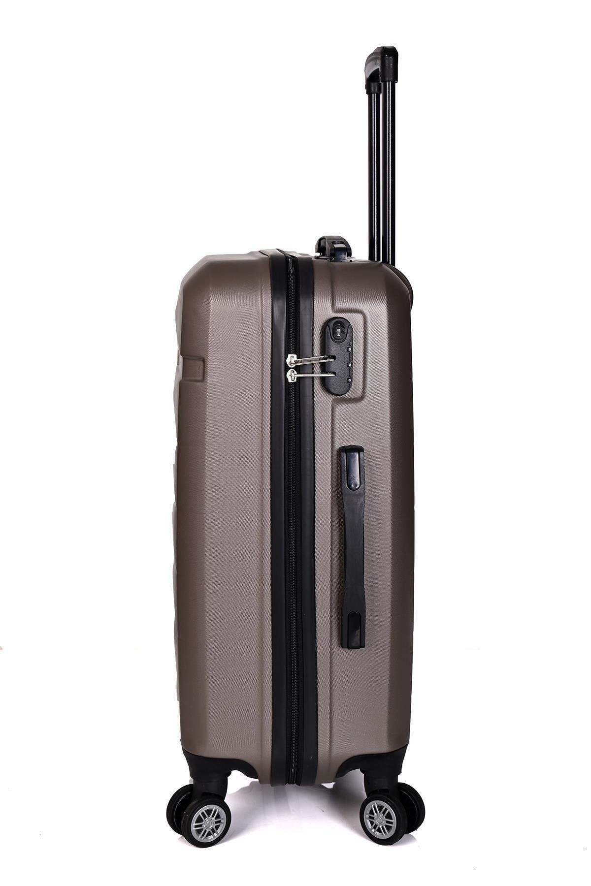 Deriend 5100 Unisex 3'Lü Valiz Seti Bronz