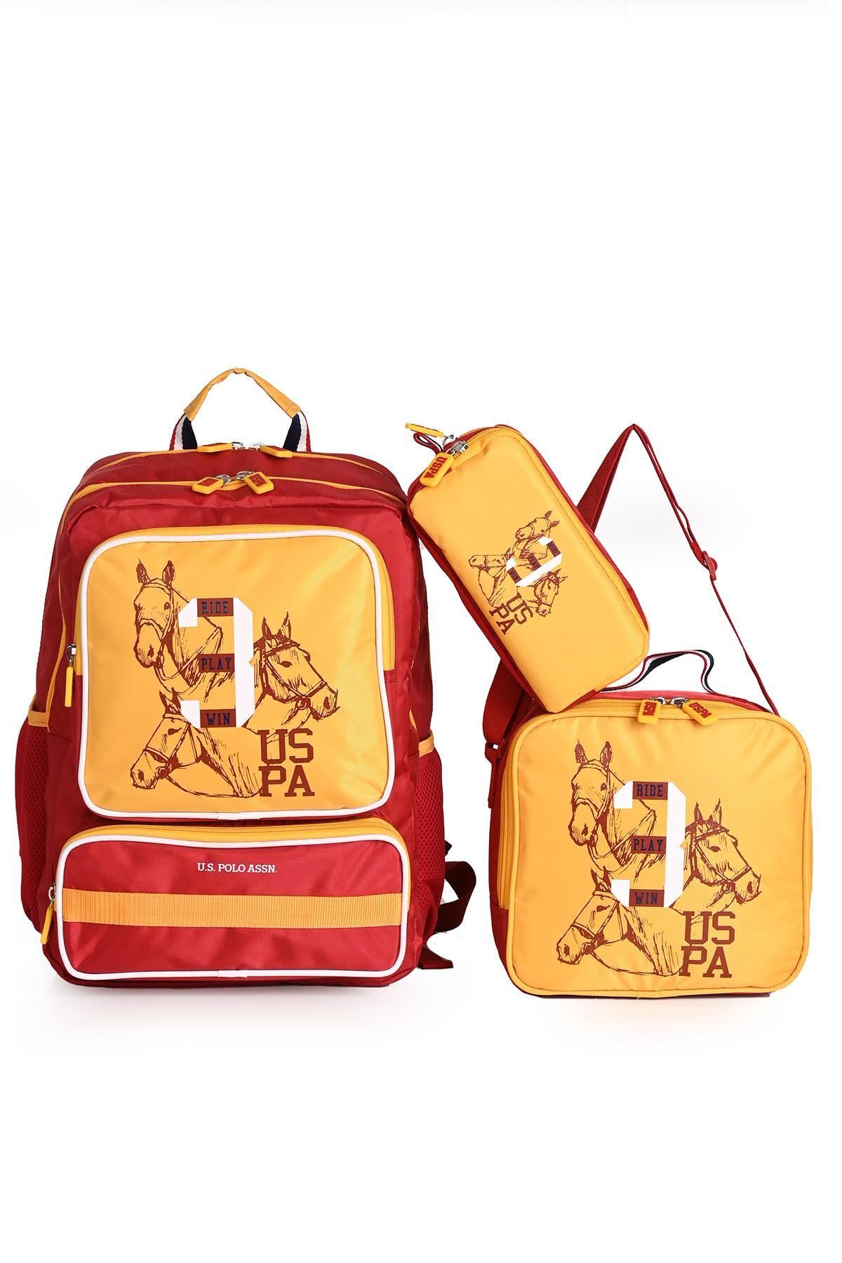 U.s Polo Assn. Plçan24203 Okul Sırt Çantası Besleme Çantası Kalem Çantası 3'Lü Set