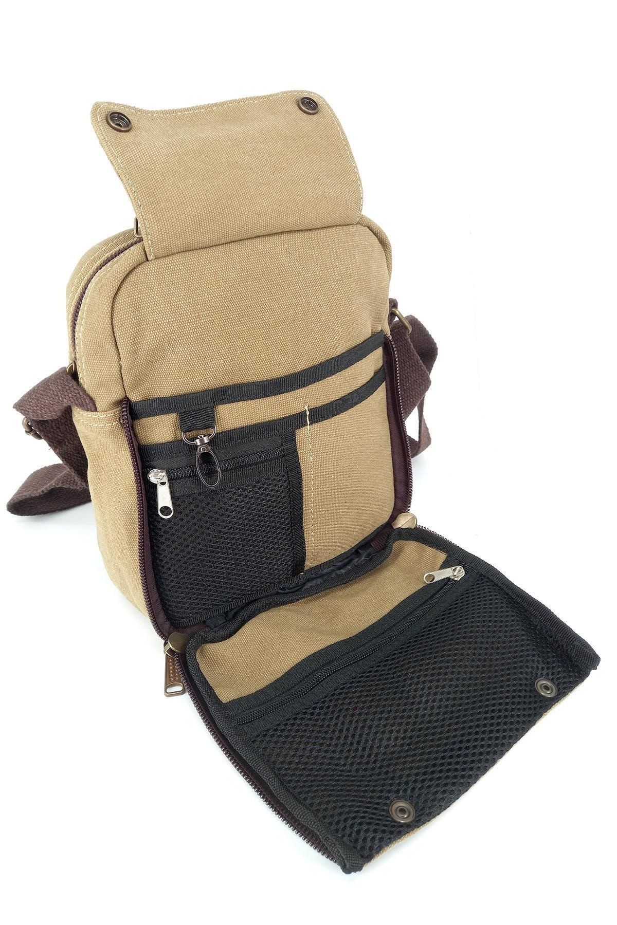 Bese 9053 Unisex Postacı Çapraz Çanta Bej