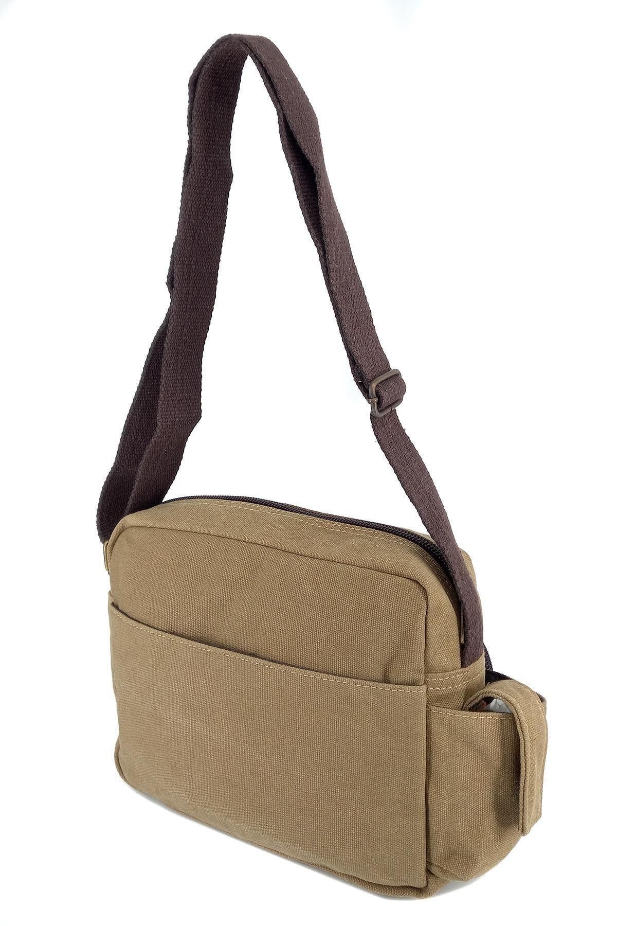 Bese 9059 Unisex Postacı Çapraz Çanta Bej