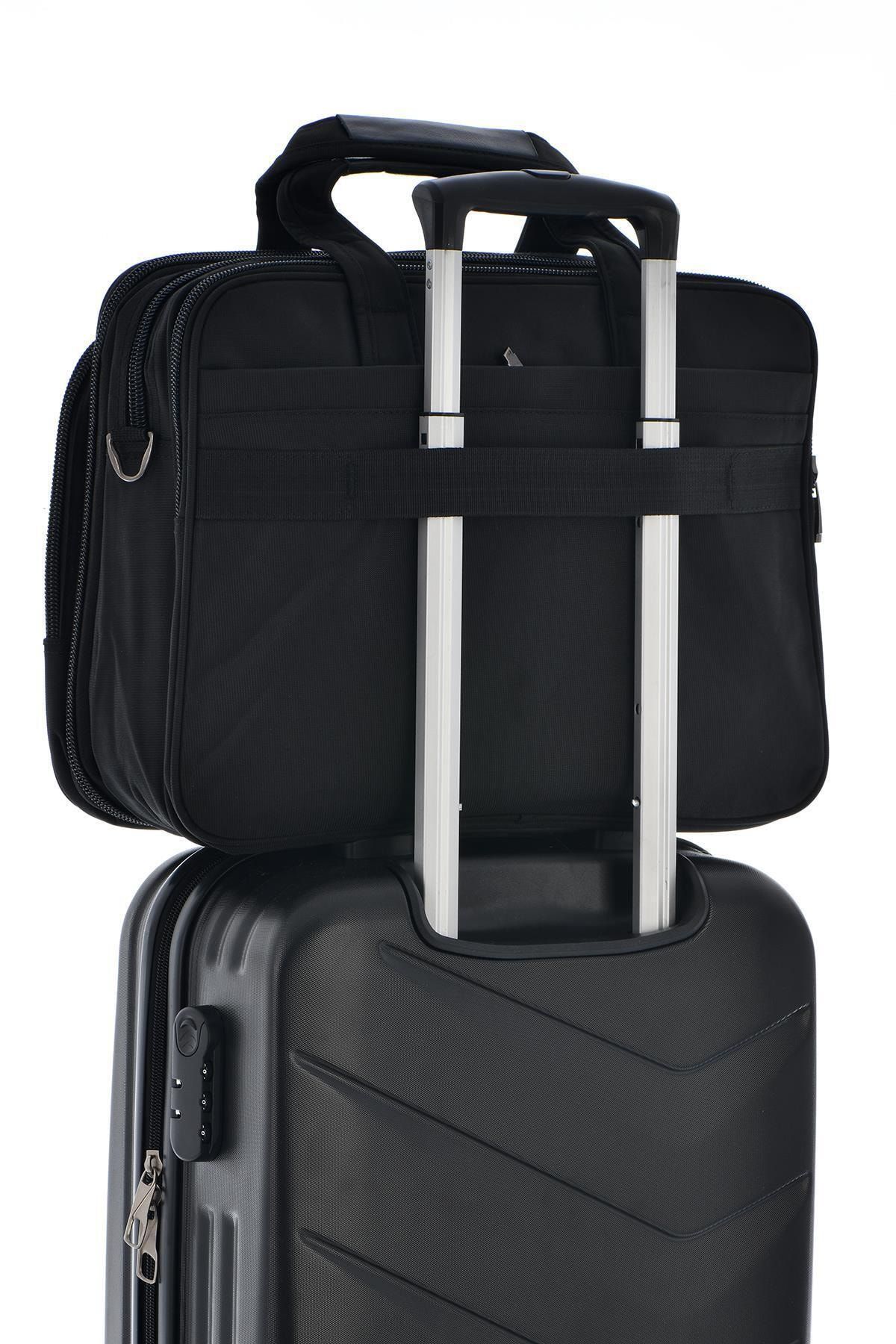 71207 Laptop Bölmeli Körüklü Evrak Çantası Siyah