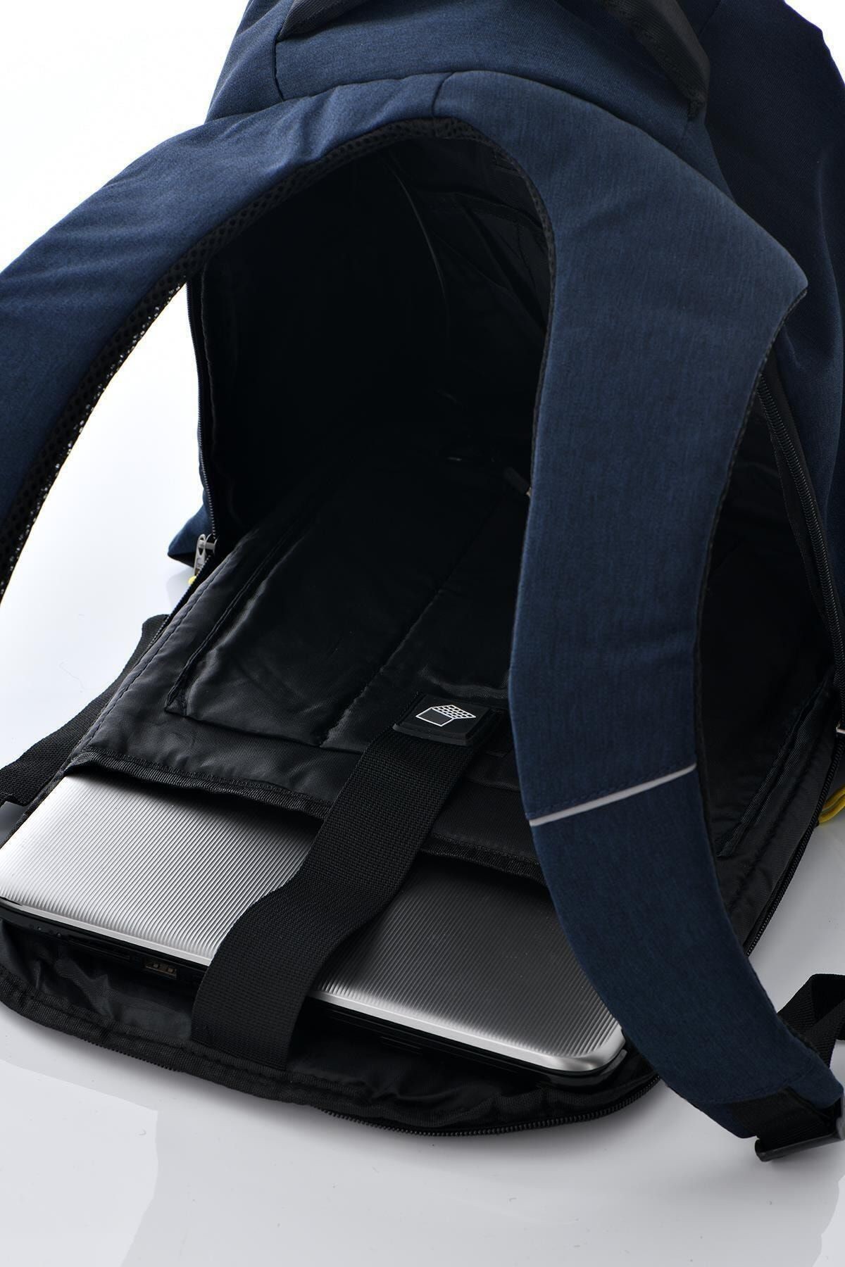 Unisex Lacivert Laptop Bölmeli Sırt Çantası 51259