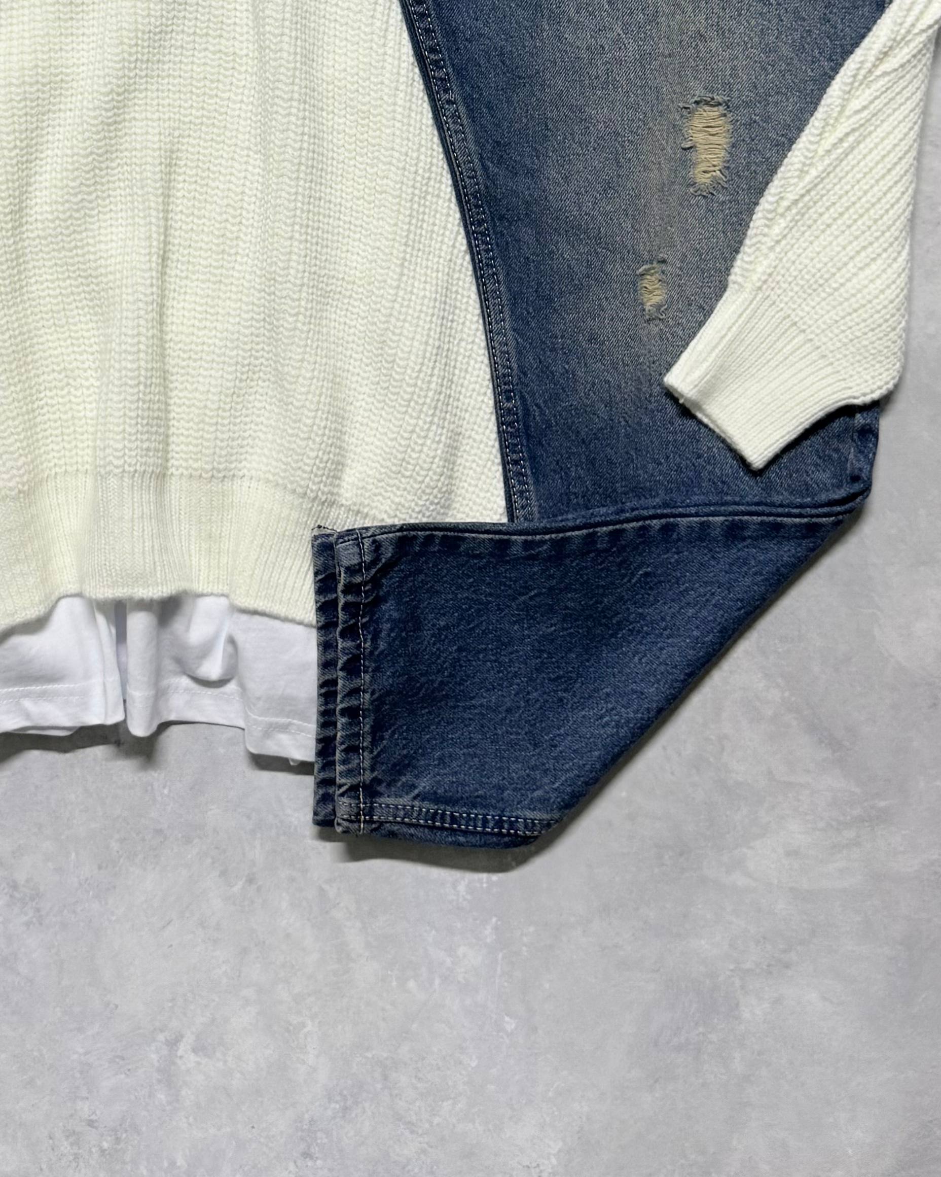 Premium Bisiklet Yaka Triko Kazak & Regular Kot Pantolon