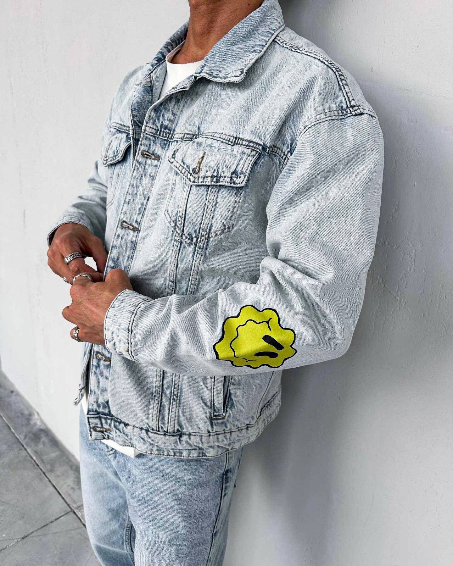 Premium Splash Denim Ceket