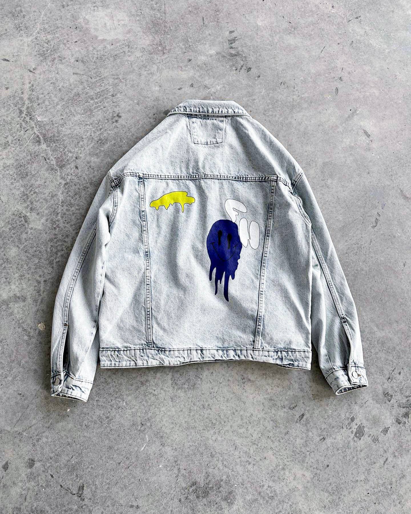 Premium Splash Denim Ceket