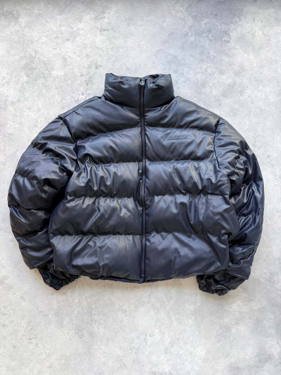 Premium Oversize Suni Deri Mont - Lacivert