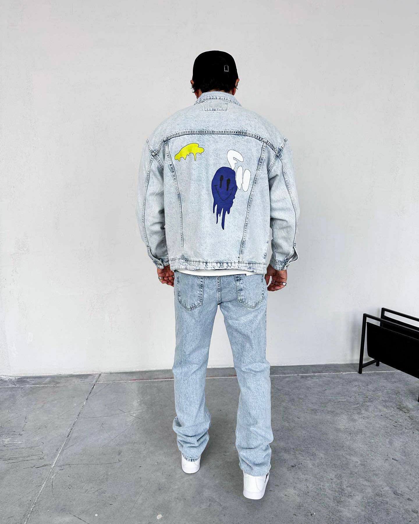 Premium Splash Denim Ceket