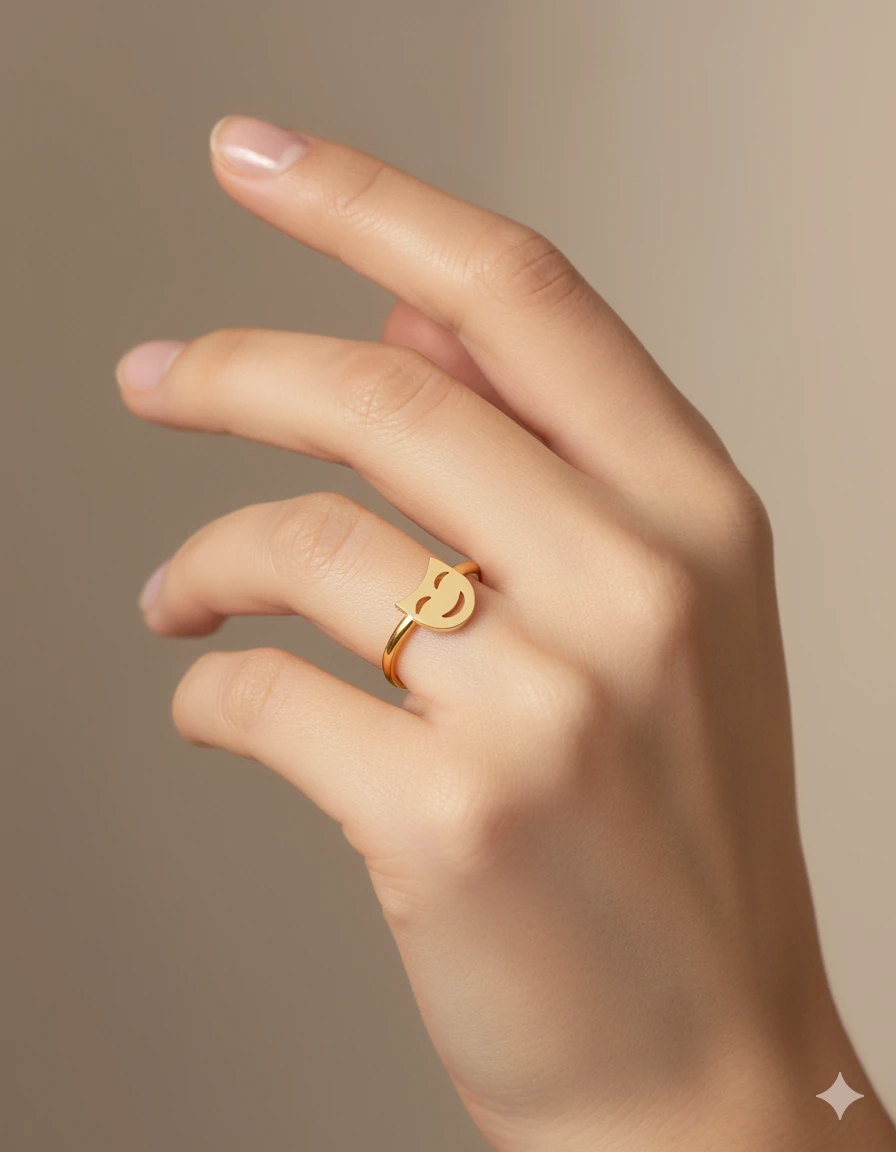 Gülen Yüz Gümüş Yüzük image