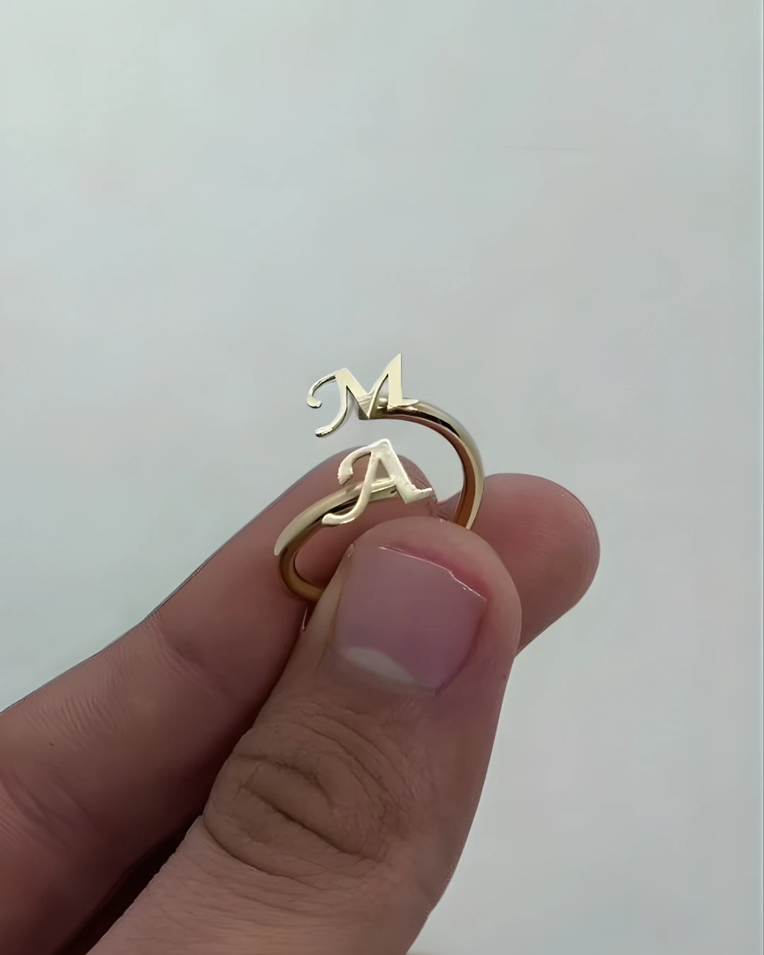 Çift Harf Gümüş Yüzük image