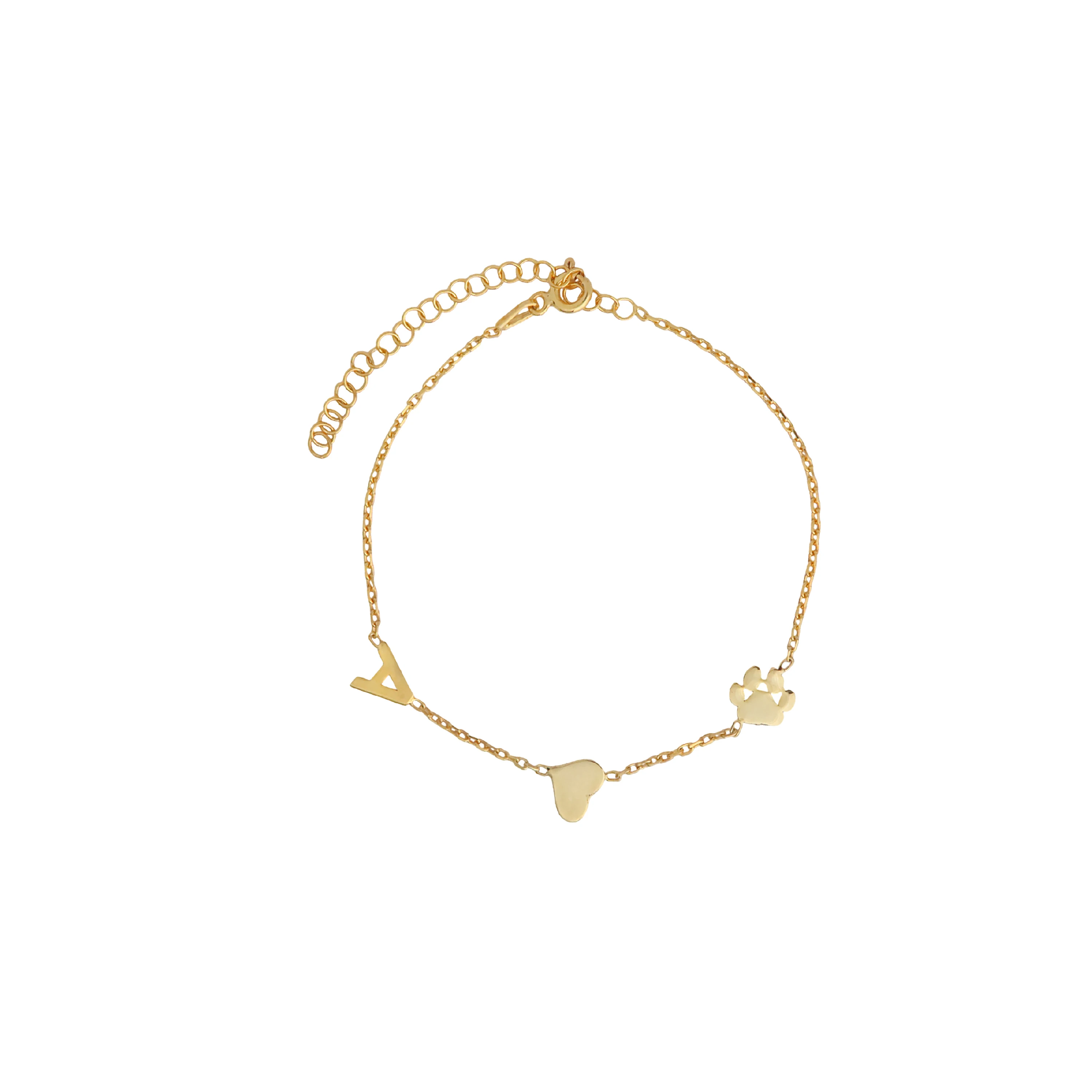 Harf Obje Gümüş Bileklik