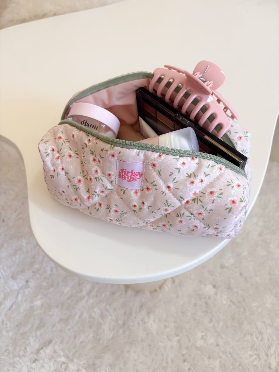 Blue Toile Makeup Bag 