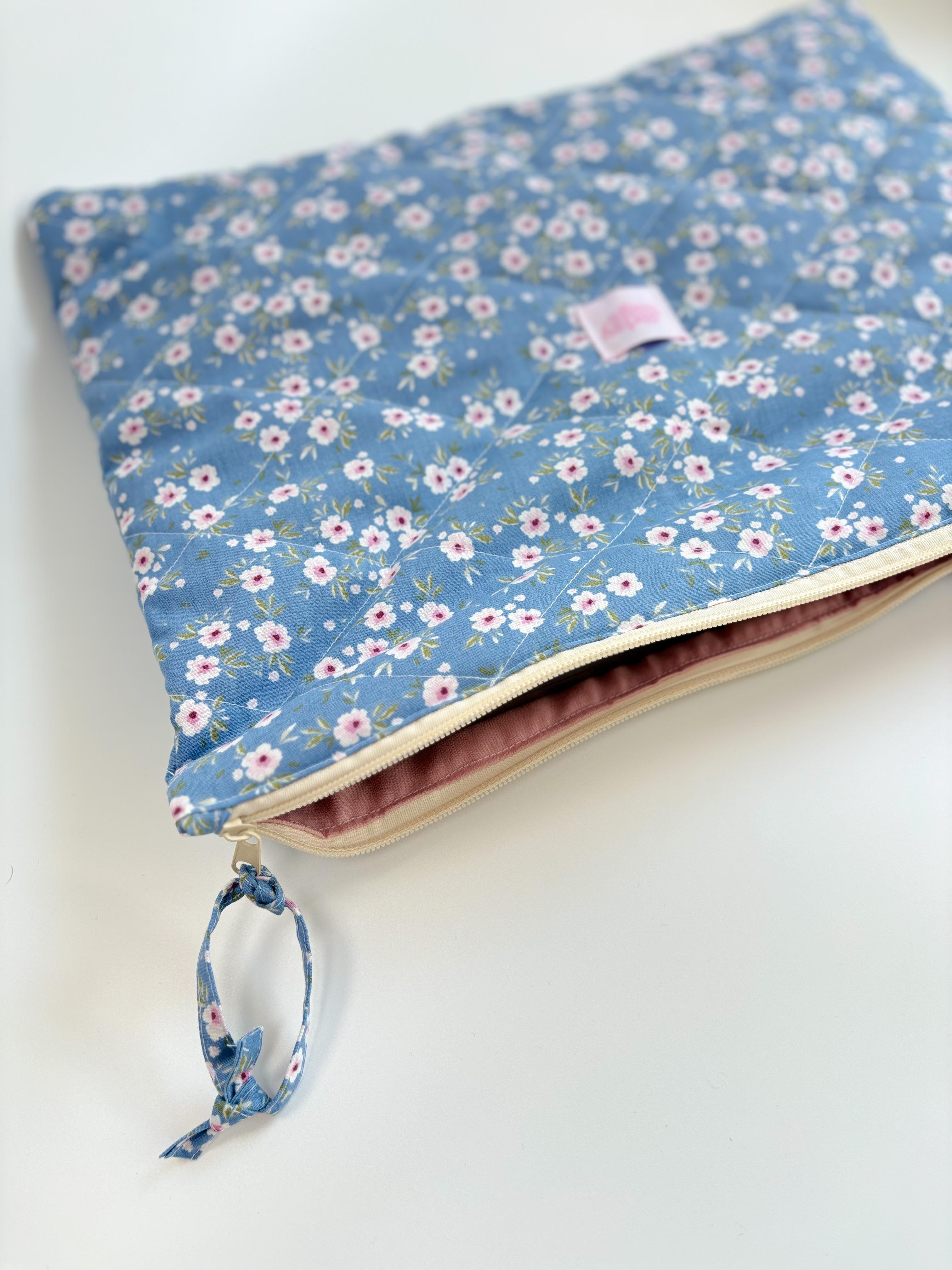 Blue Floral Laptop Sleeve 