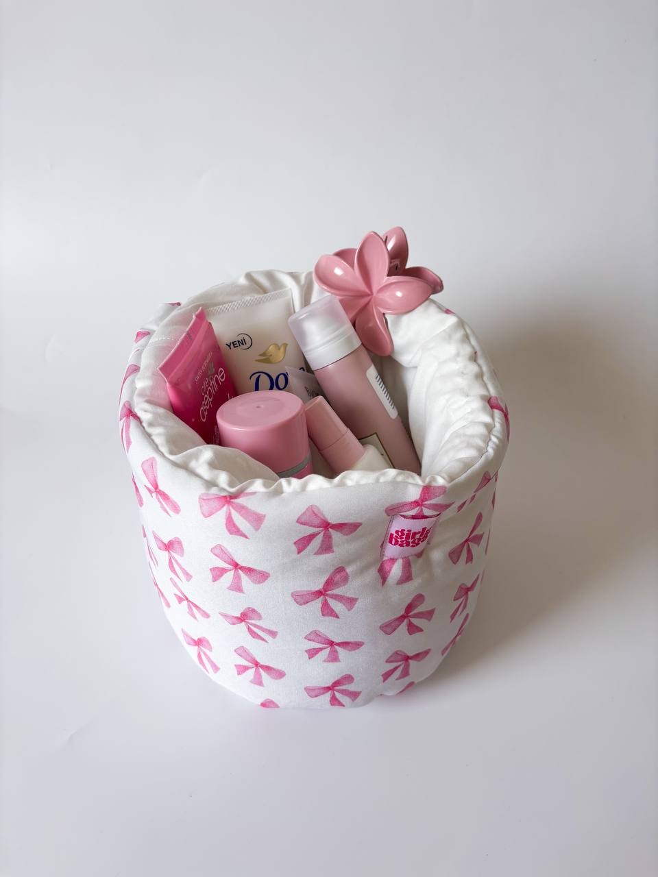 Pink Bows Organizer Sepet / Dolap İçi Masa Üstü Düzenleyici 