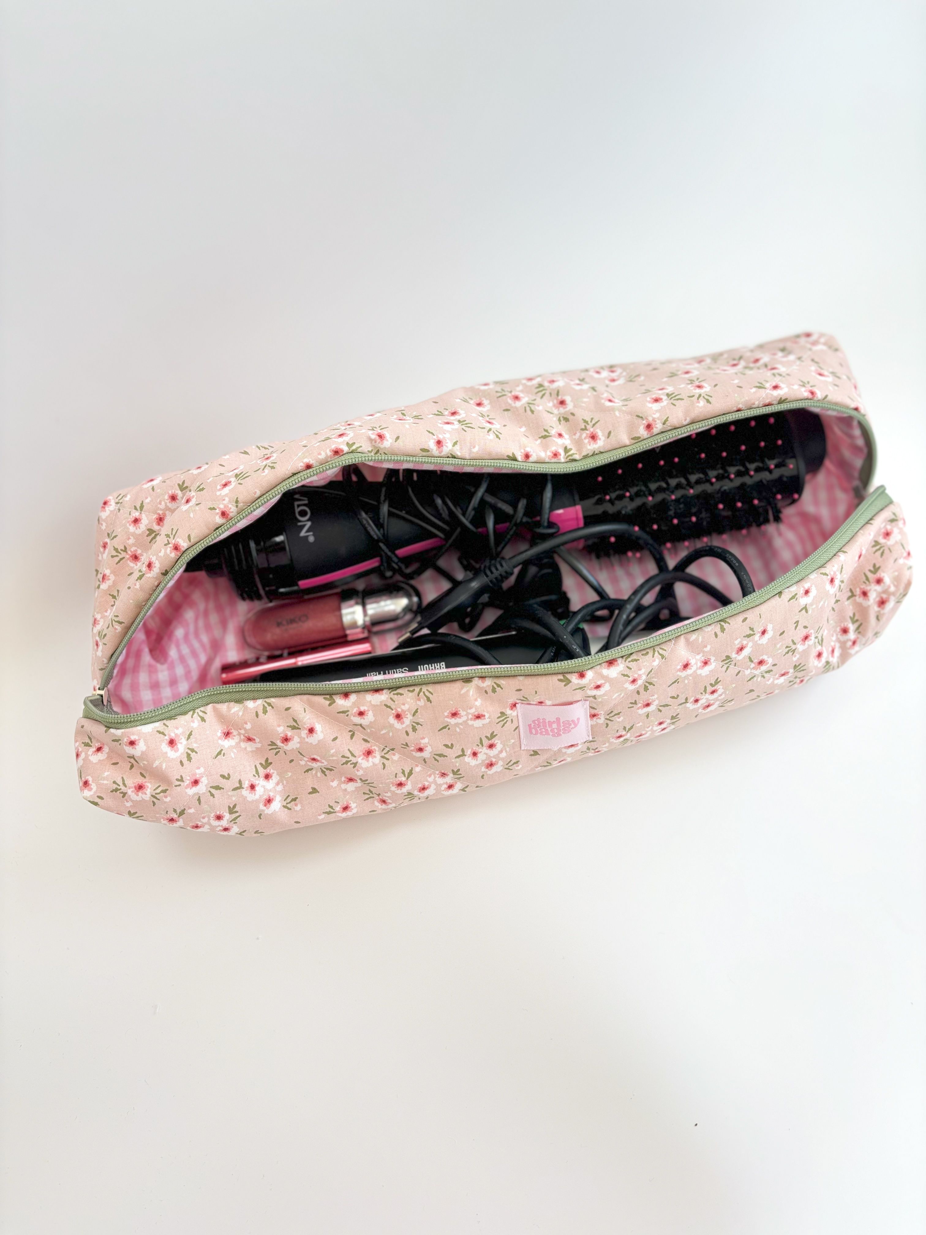 Pink Floral Hair Tool Bag (Dyson Bag) 