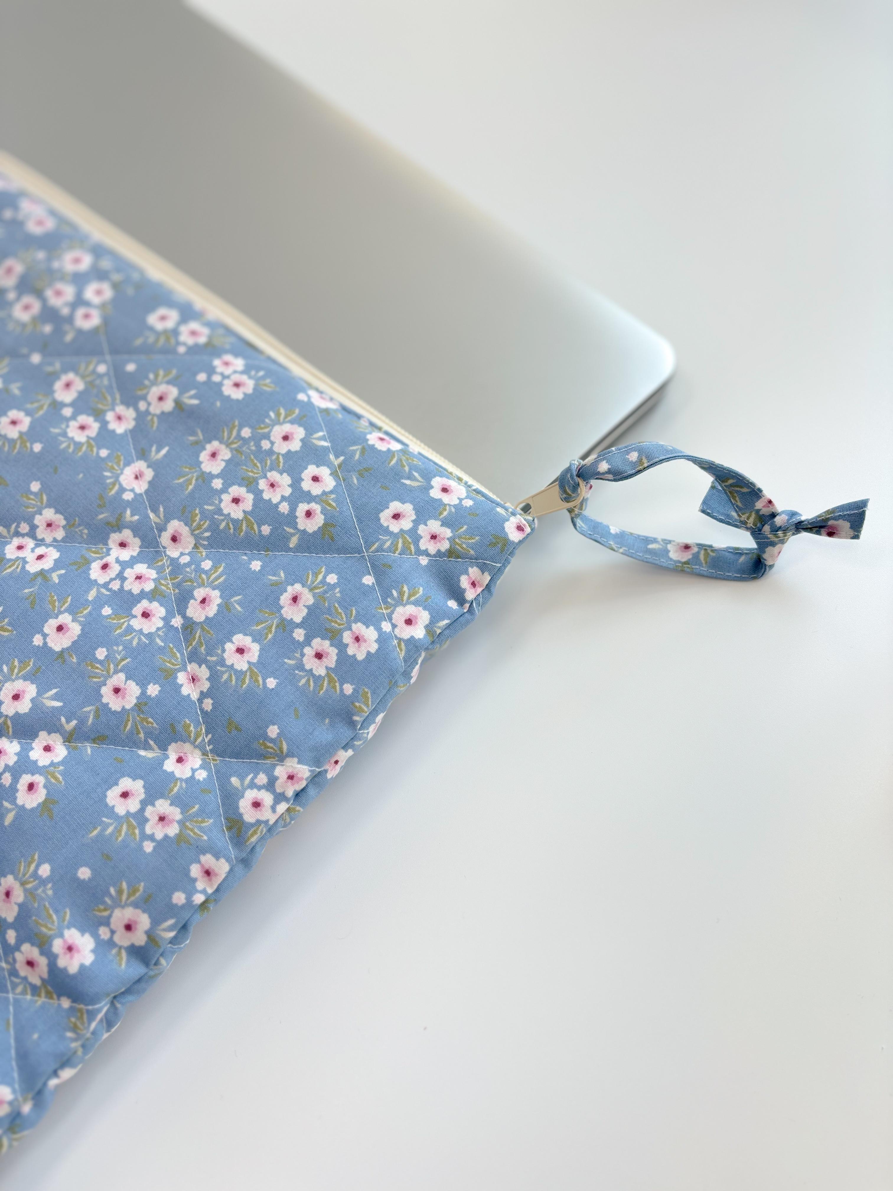 Blue Floral Laptop Sleeve 