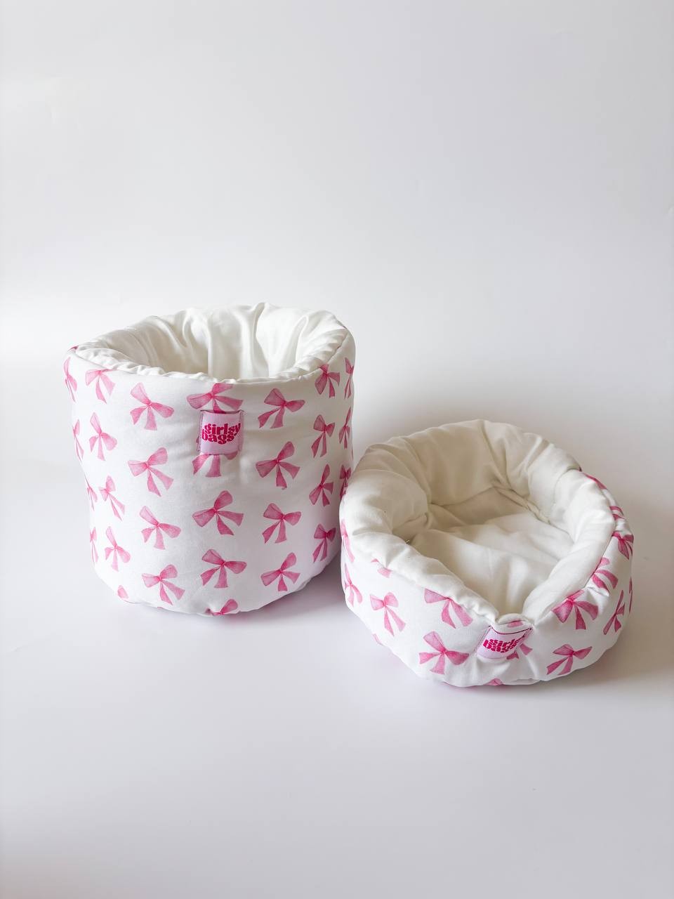 Pink Bows Organizer Sepet / Dolap İçi Masa Üstü Düzenleyici 
