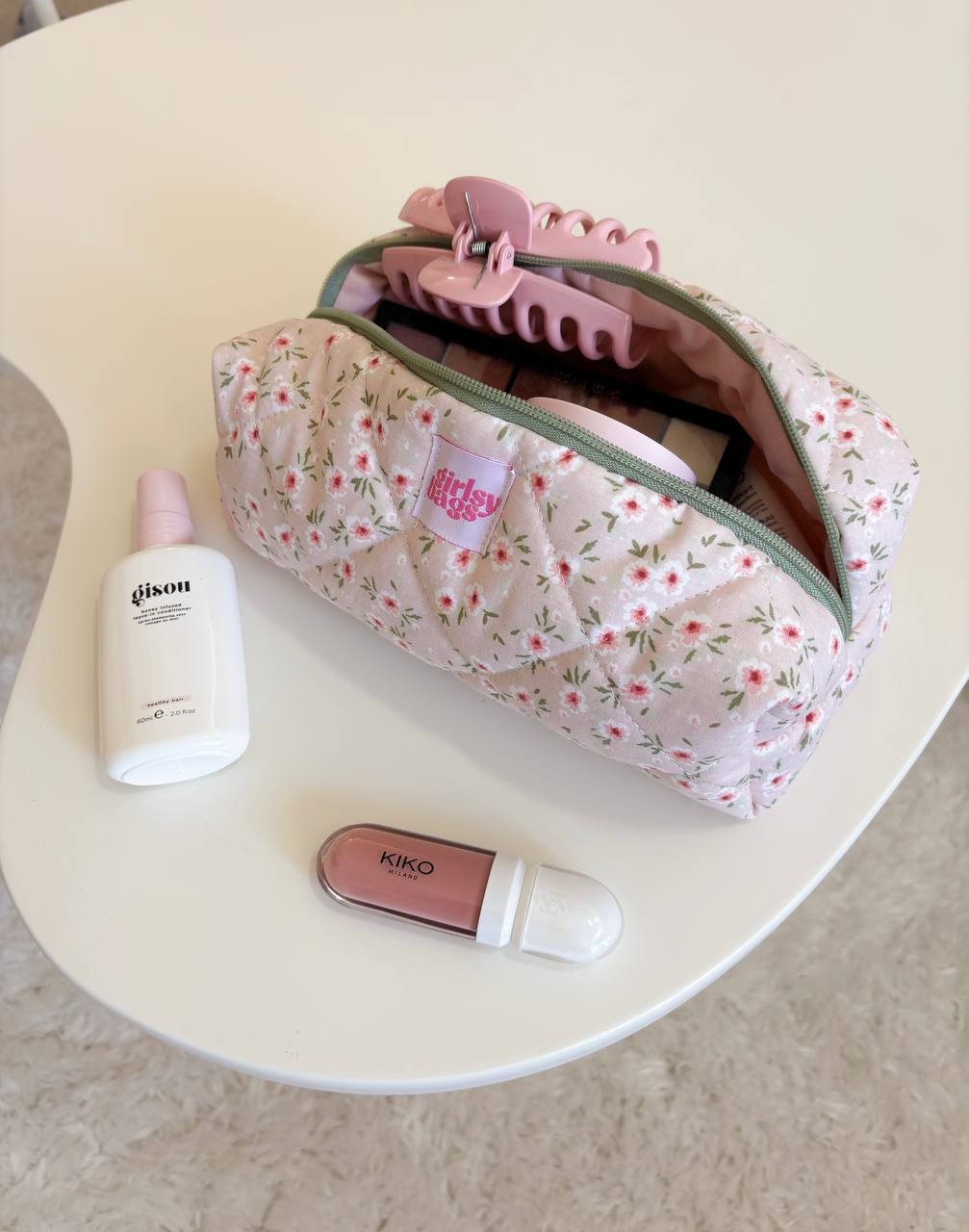 Blue Toile Makeup Bag 