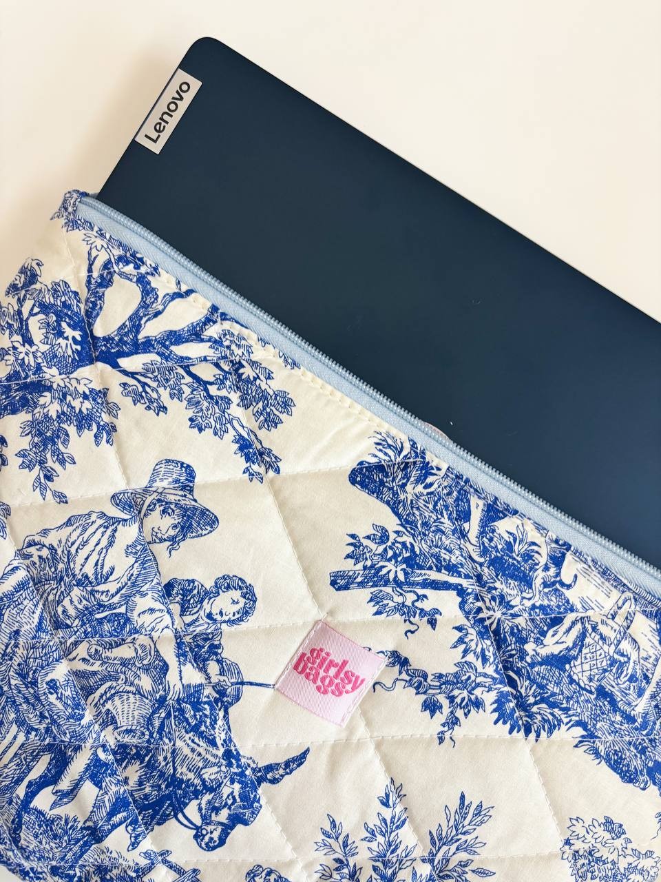 Mavi Fransız Laptop ve Tablet Kılıfı