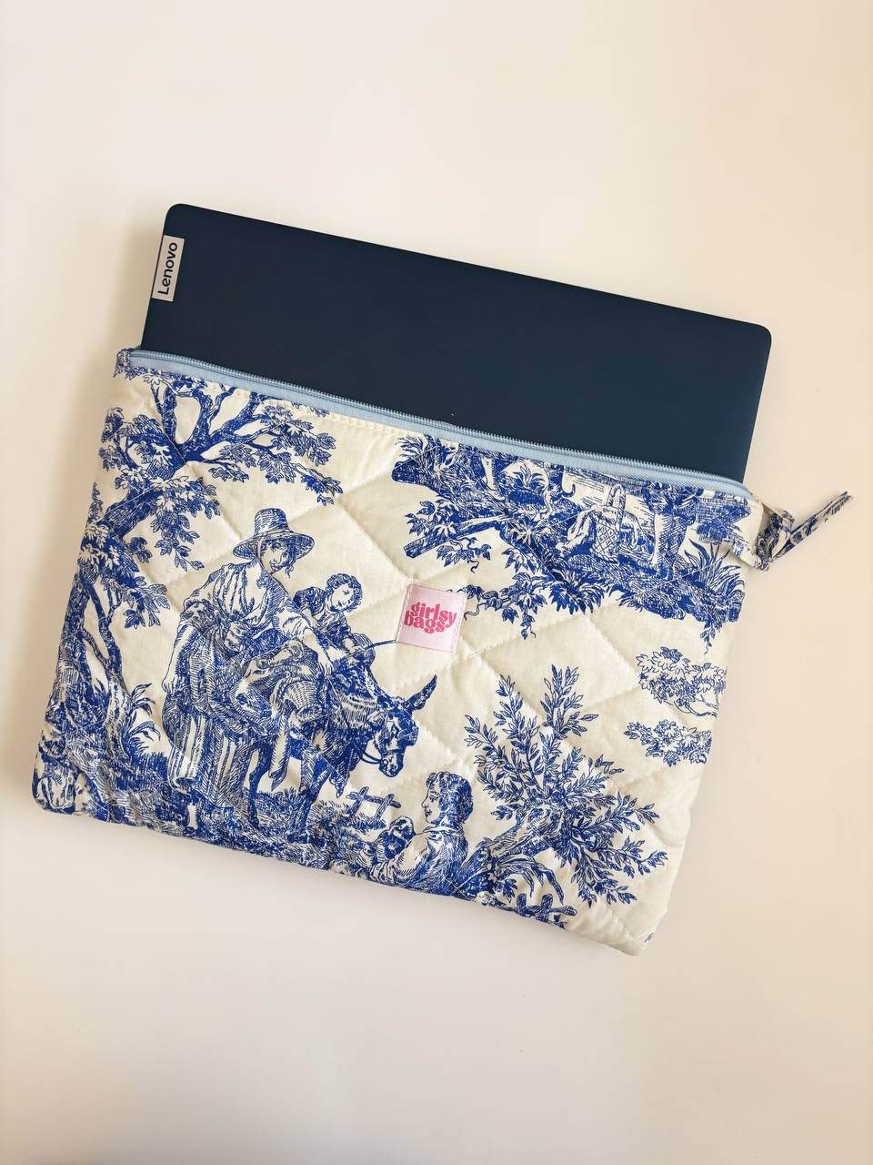 Mavi Fransız Laptop ve Tablet Kılıfı