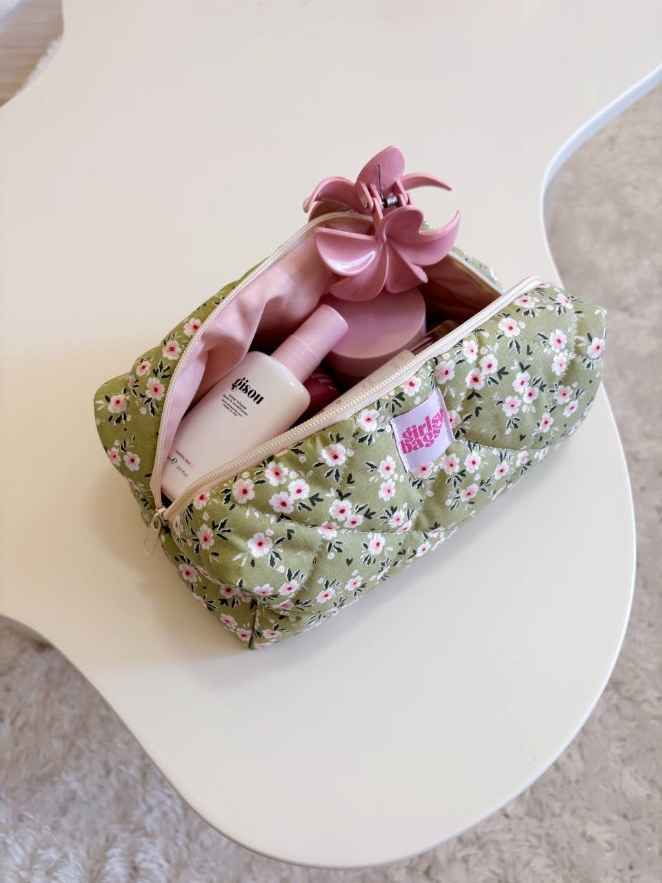 Blue Toile Makeup Bag 