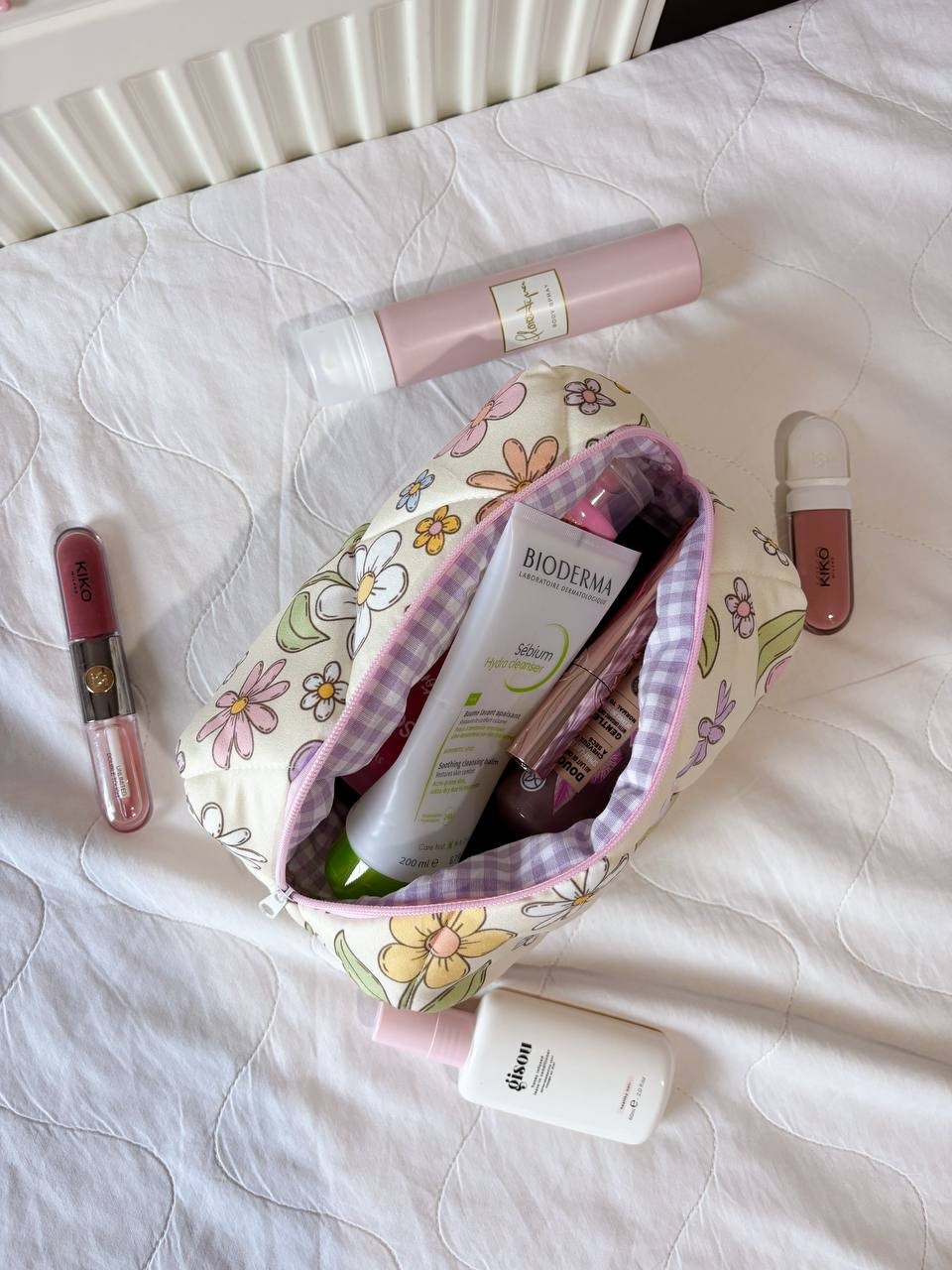 Pink Floral Pencil Case 