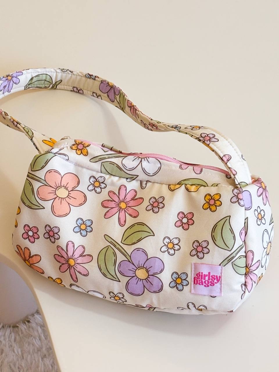 Kadın Sarı Omuz Çantası Çiçekli Butter Yellow Baget Çanta