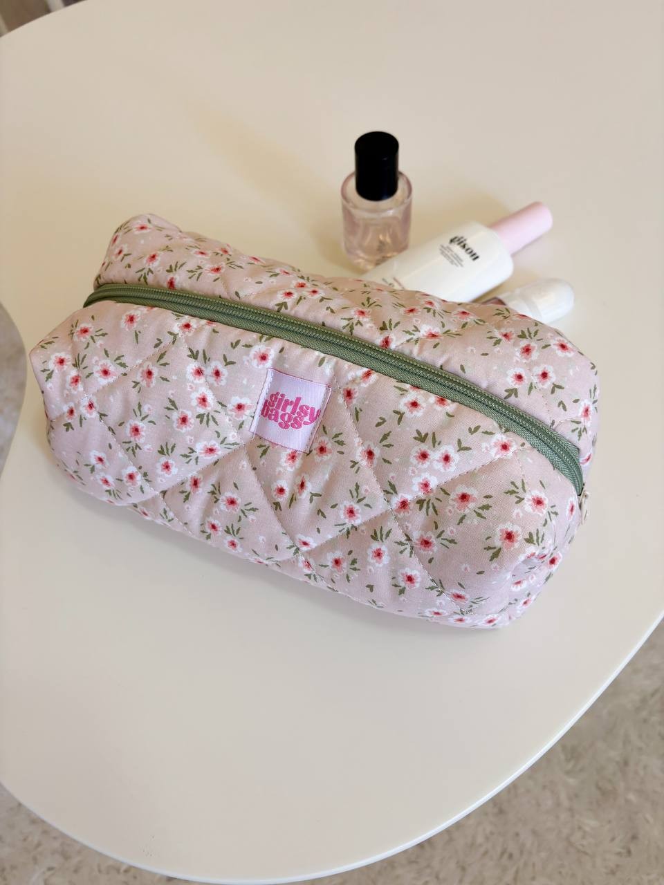Blue Toile Makeup Bag 