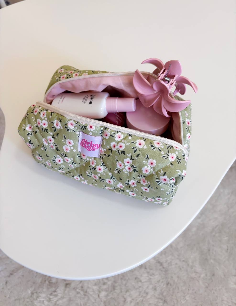 Blue Toile Makeup Bag 