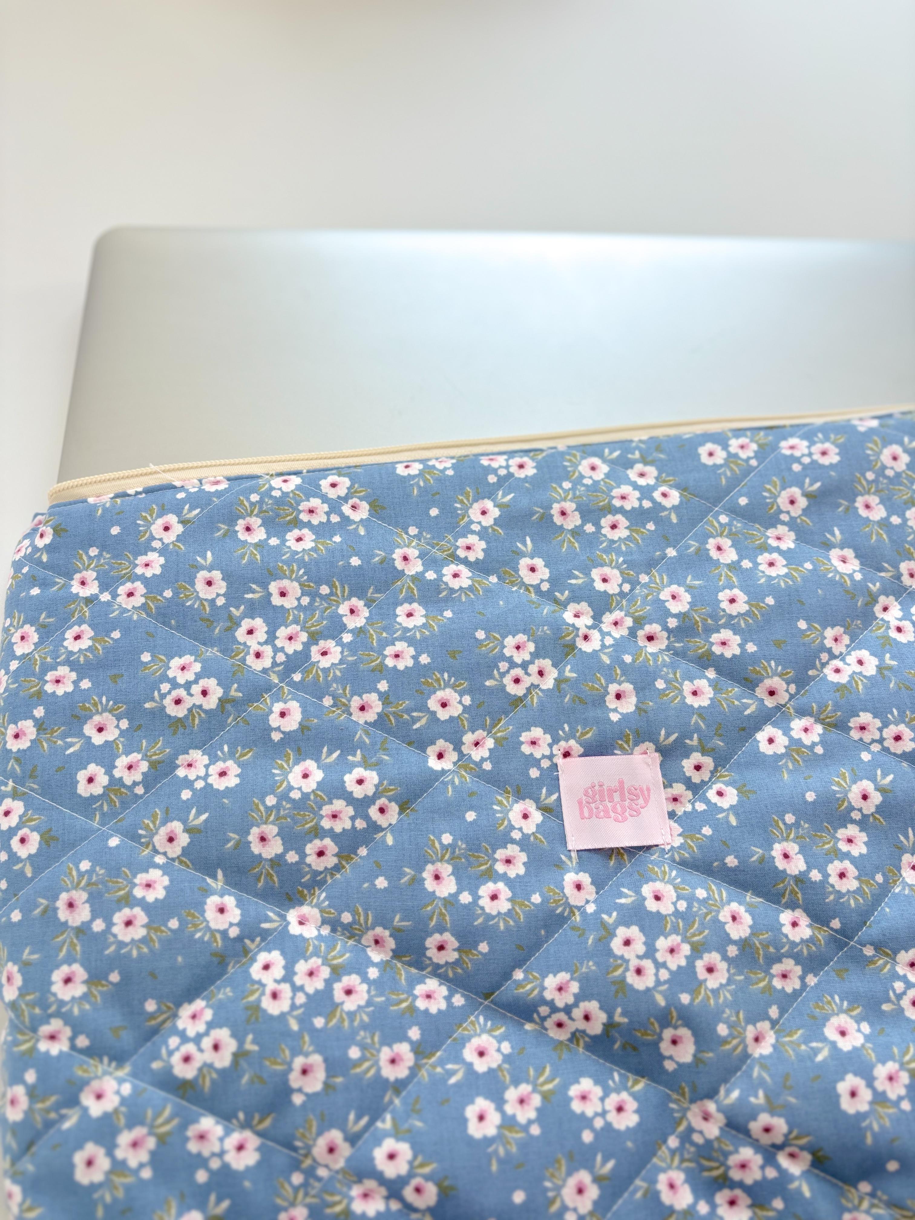 Blue Floral Laptop Sleeve 