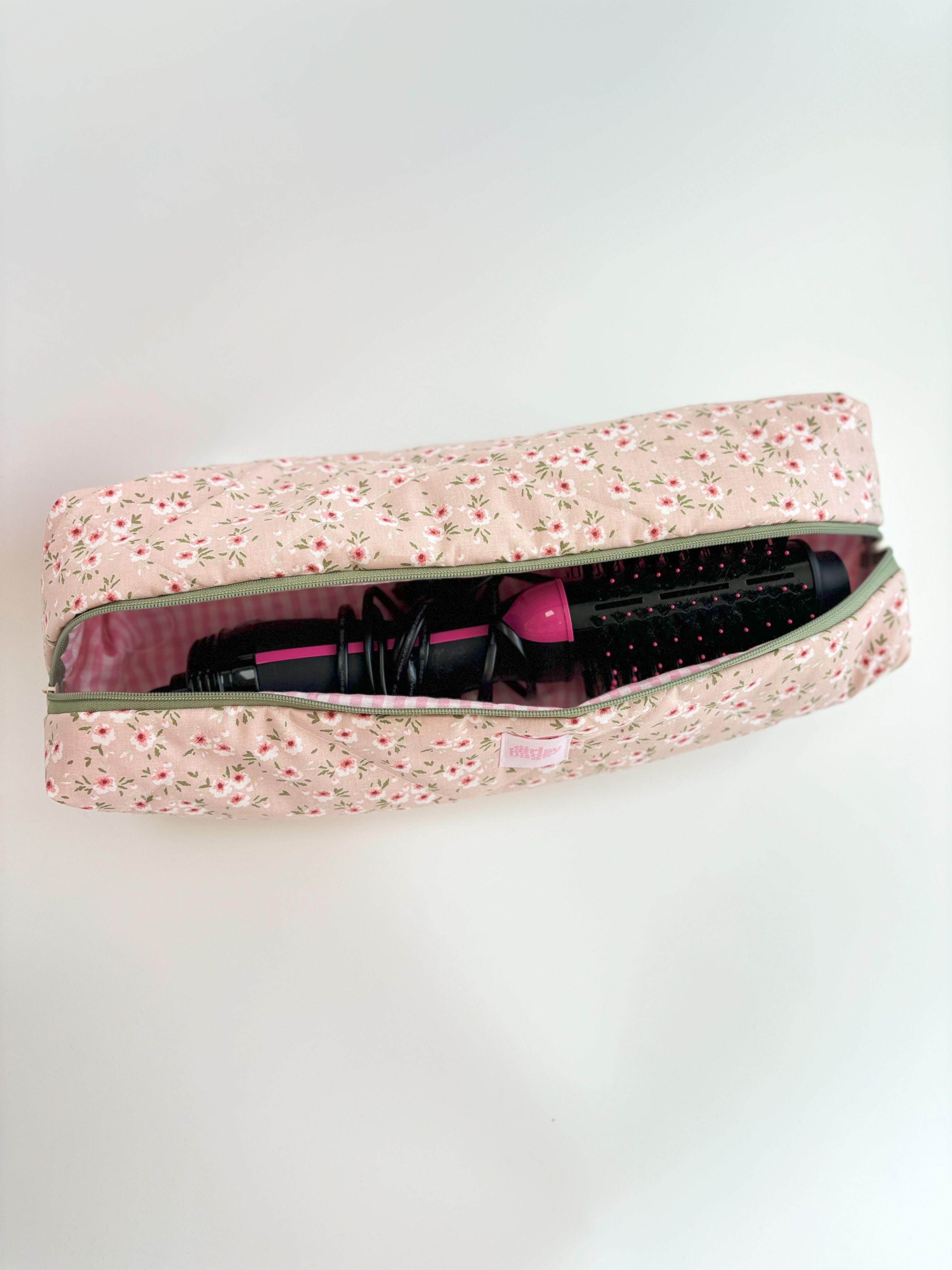 Pink Floral Hair Tool Bag (Dyson Bag) 