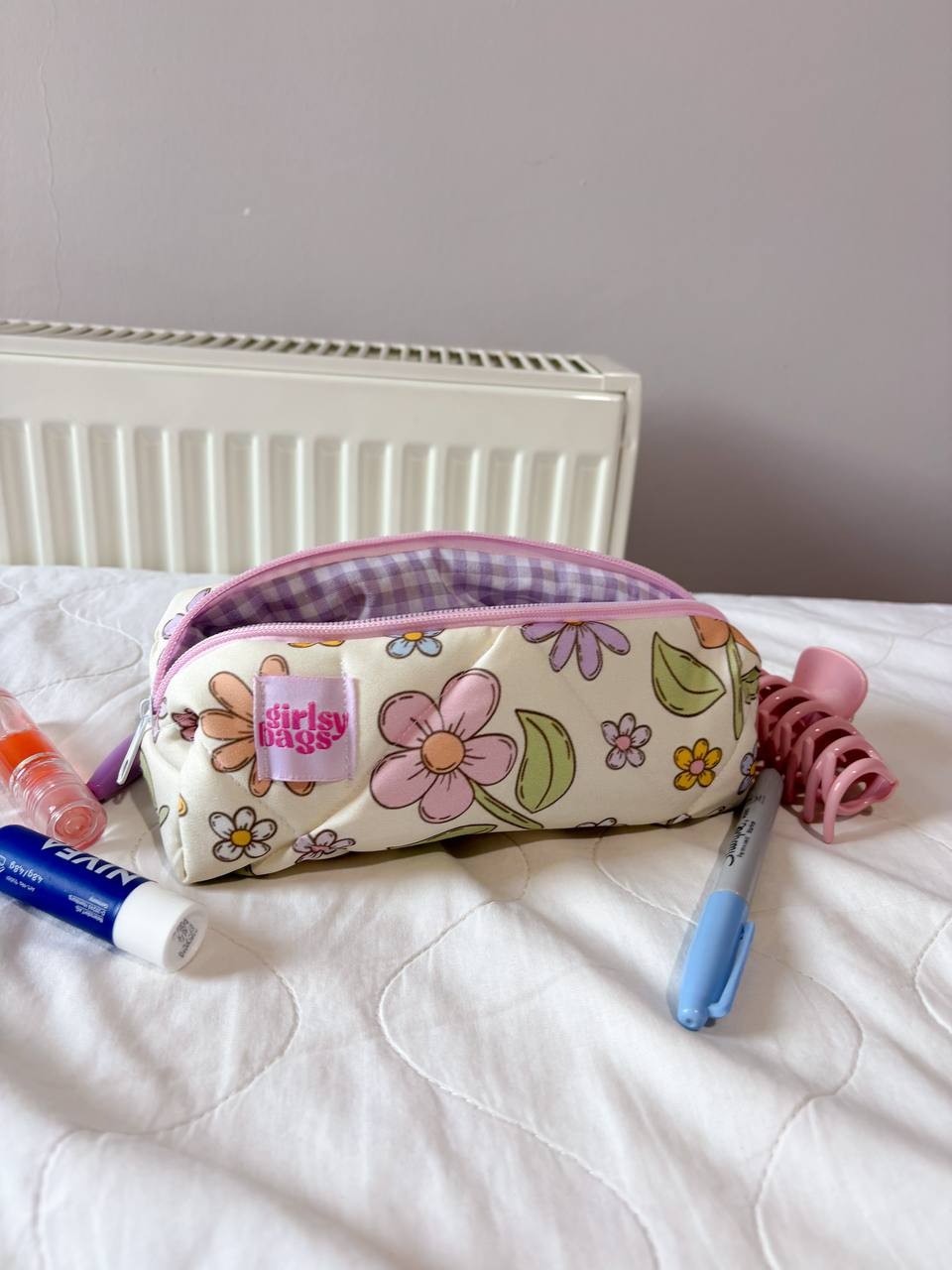 Pink Floral Pencil Case 