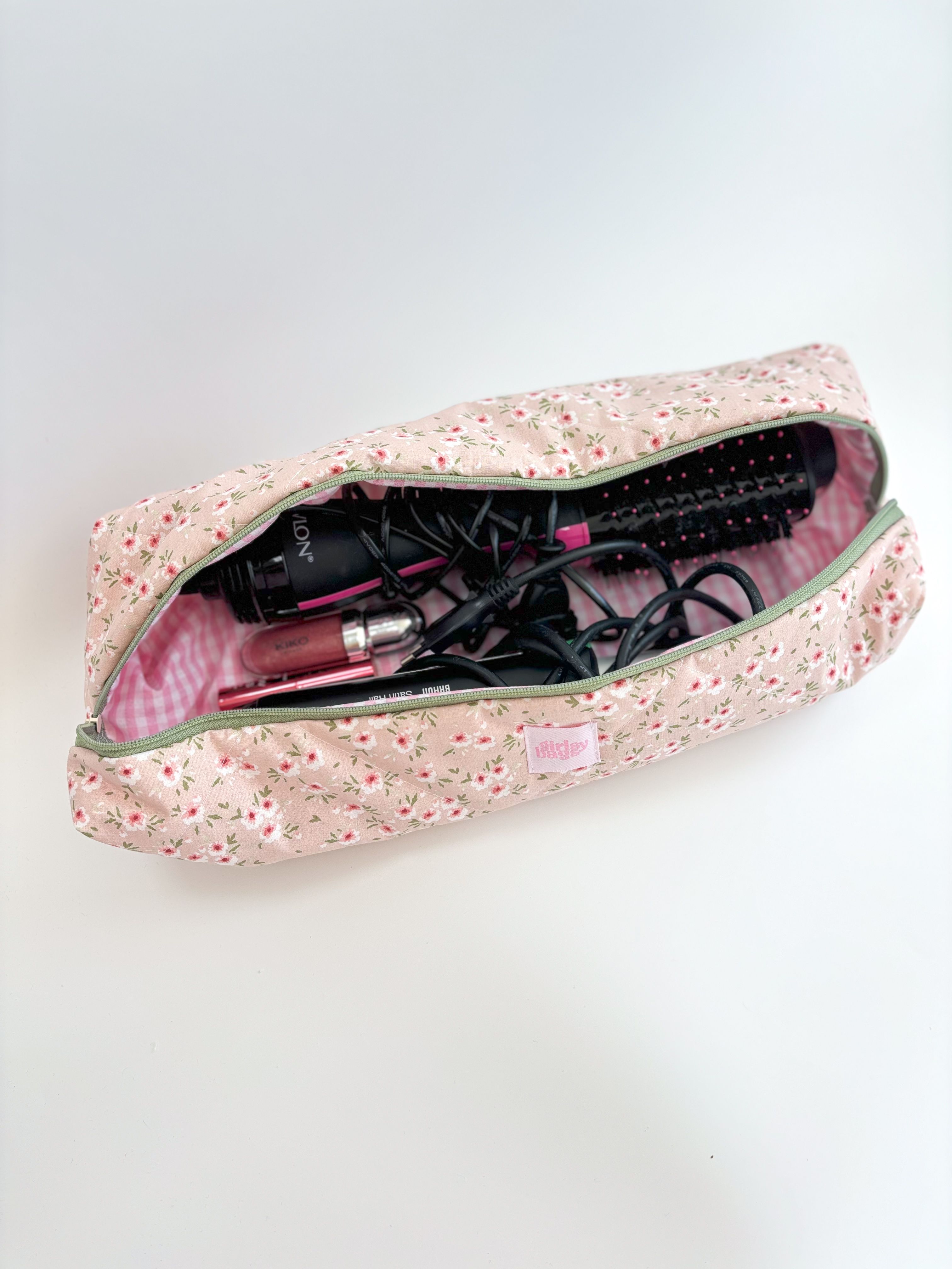 Pink Floral Hair Tool Bag (Dyson Bag) 