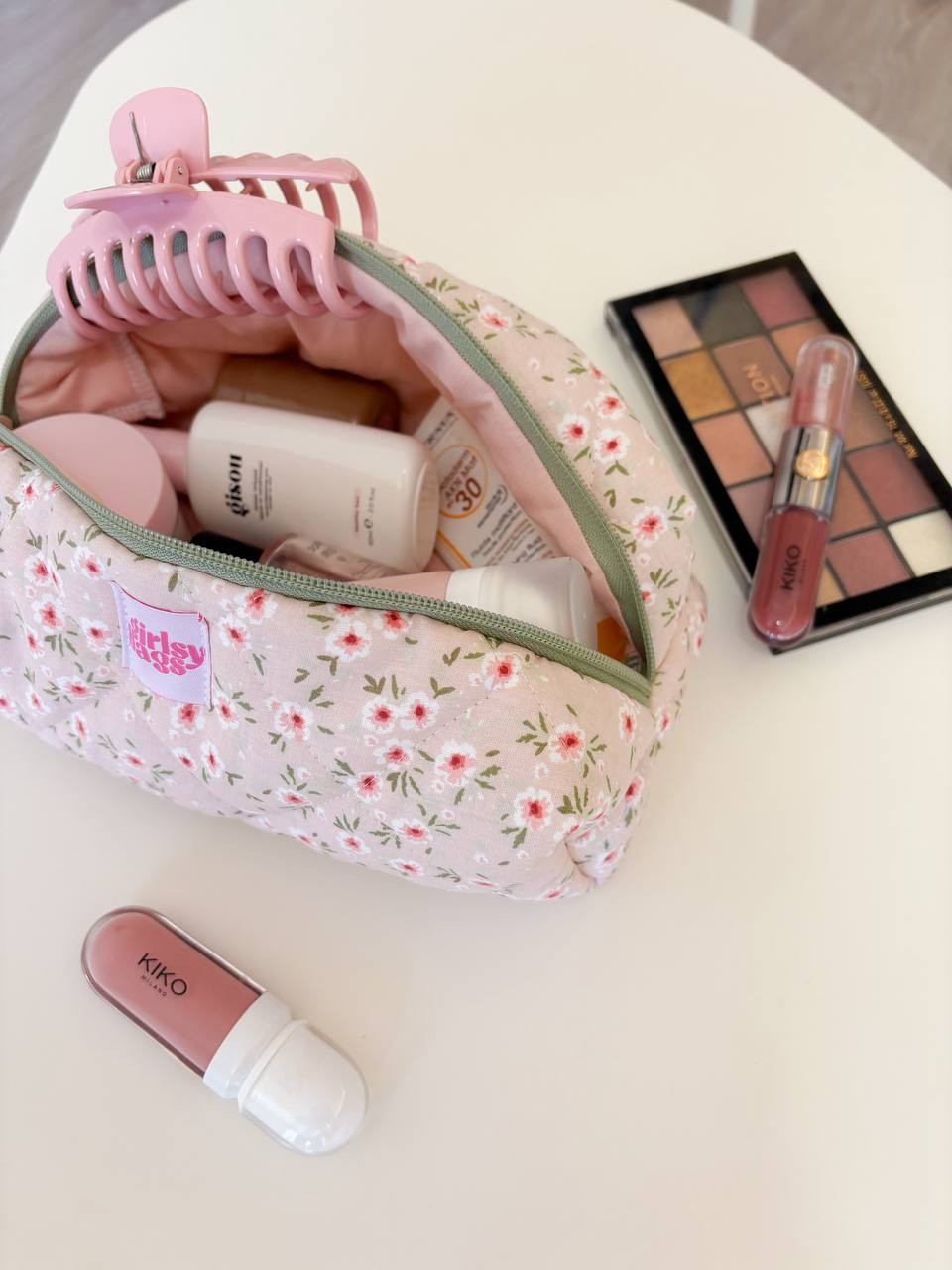 Blue Toile Makeup Bag 