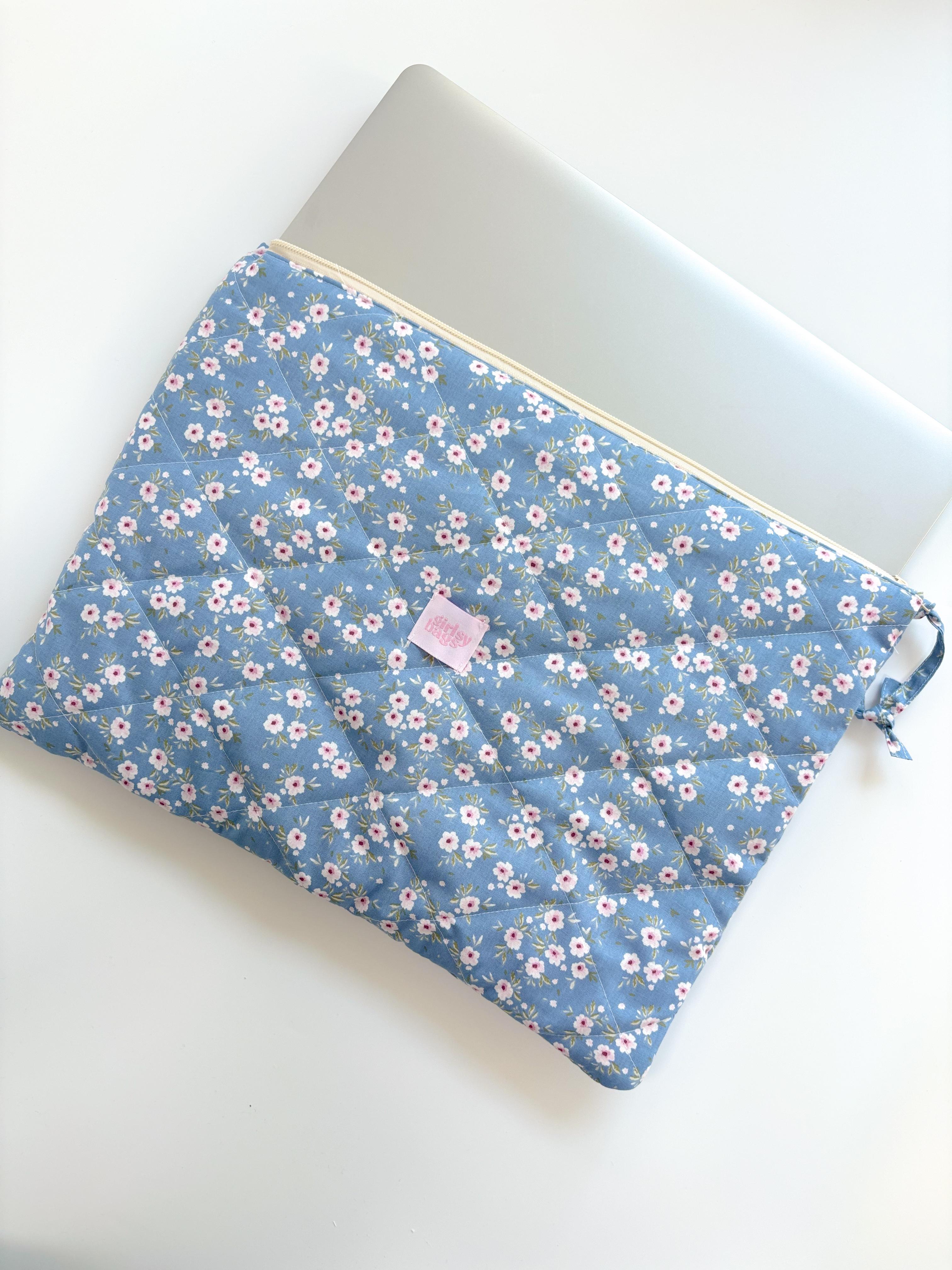 Blue Floral Laptop Sleeve 