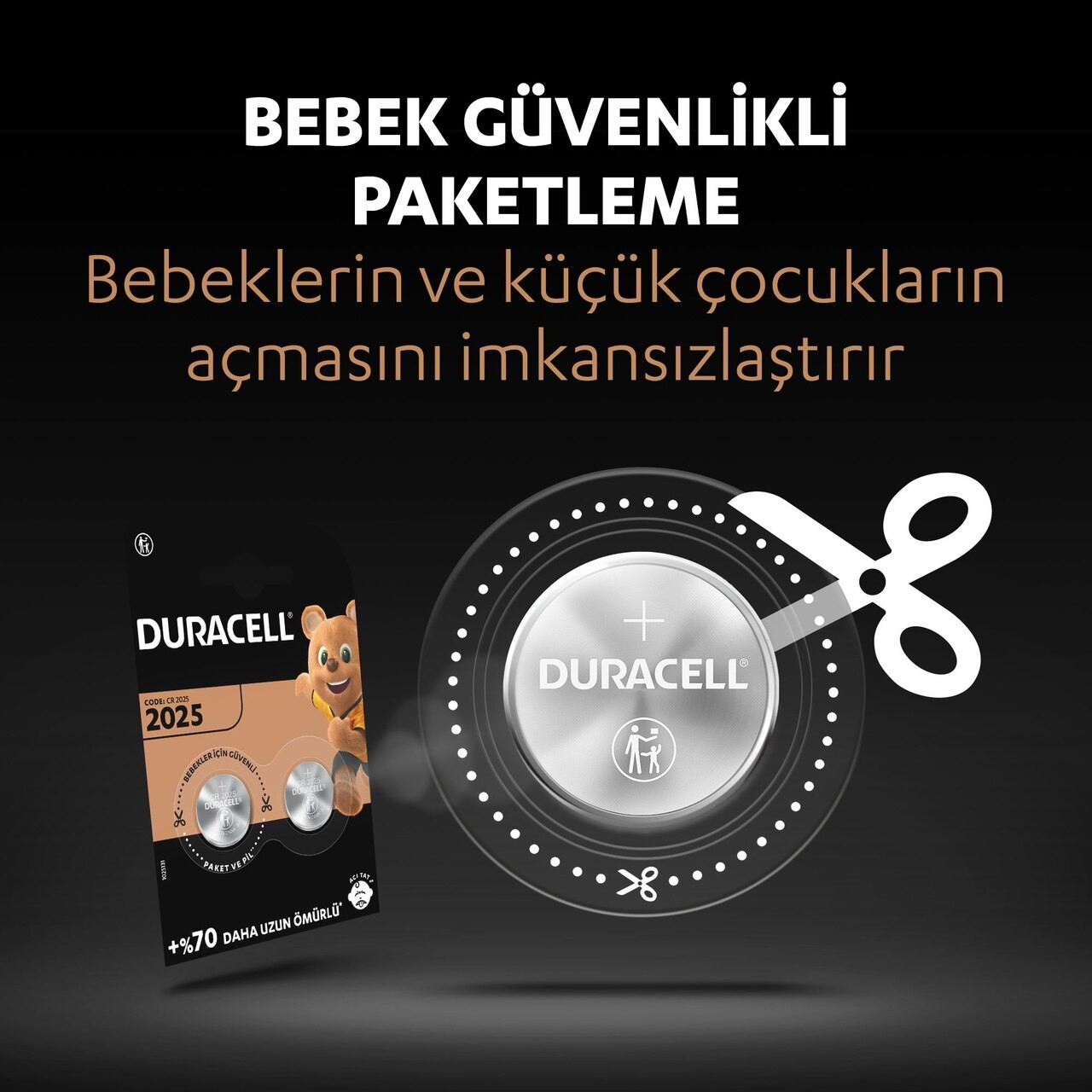 Duracell Code:CR2025 Lityum Düğme Pil 2'li Paket