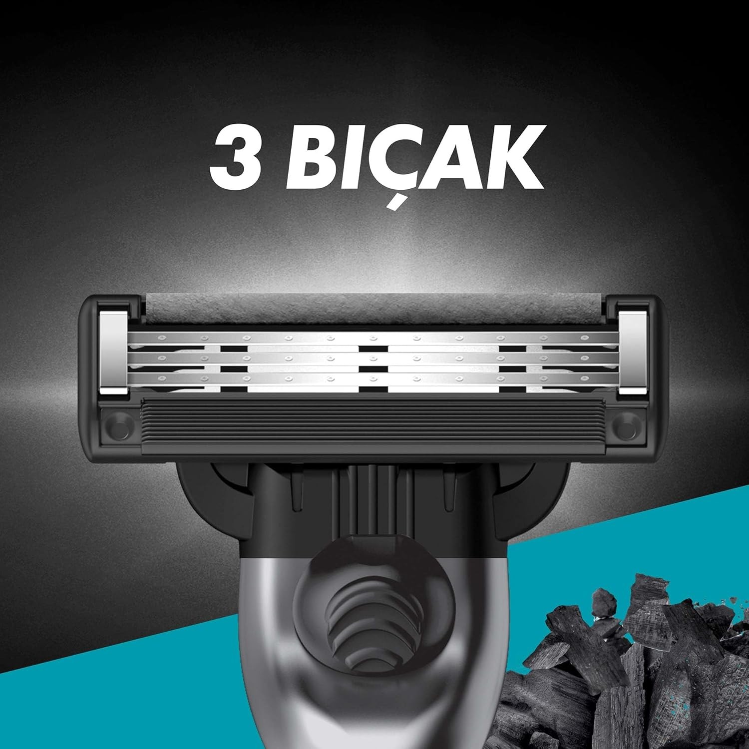 Gillette Mach3 Charcoal Tıraş Makinesi + 2 Yedek Bıçağı