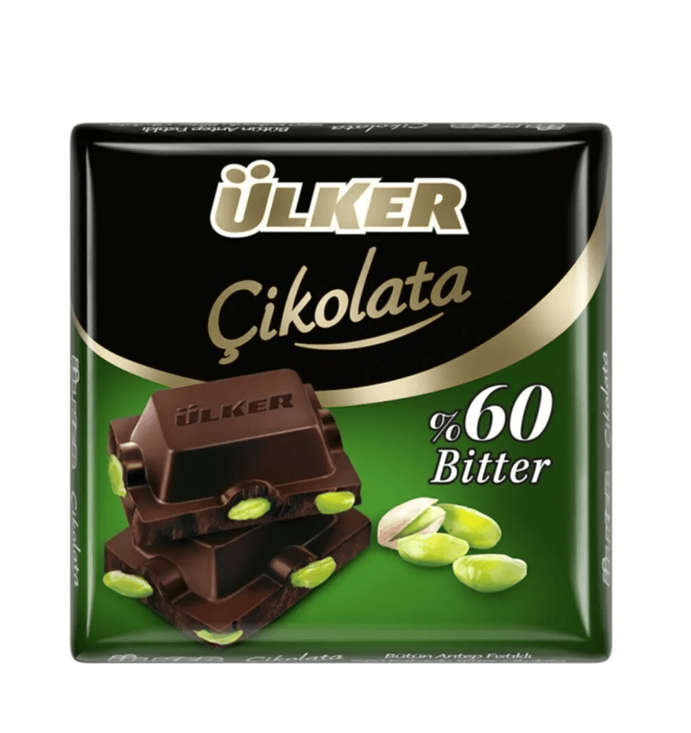 Ülker Bütün Antep Fıstıklı %60 Kakaolu Bitter Çikolata 65 Gr 6'lı