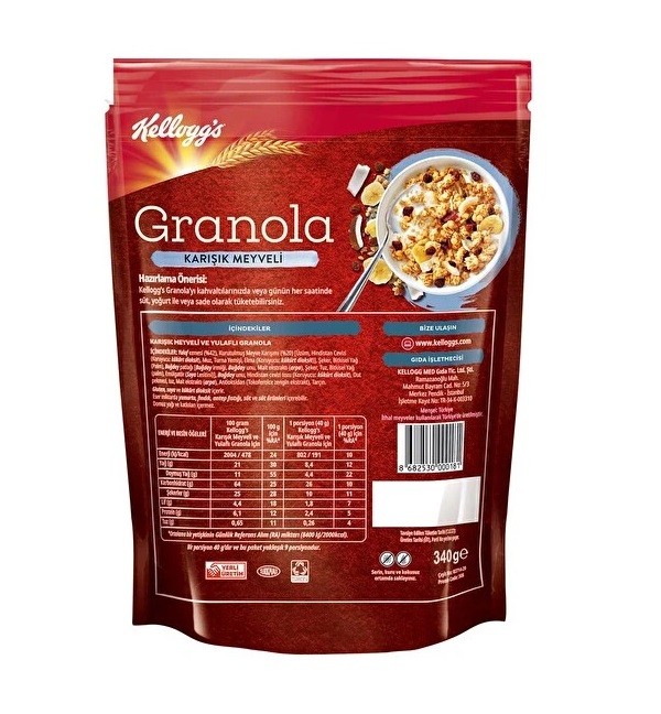 Kellogg's Karışık Meyveli Granola 340 Gr