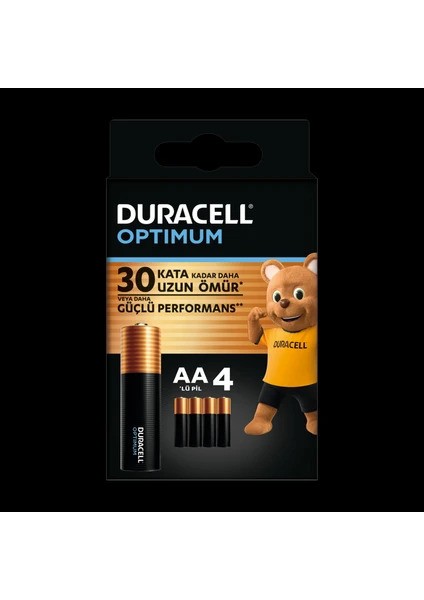 Duracell Optimum Alkalin AA4 Kalem Pil (MX1500) 4 Adet