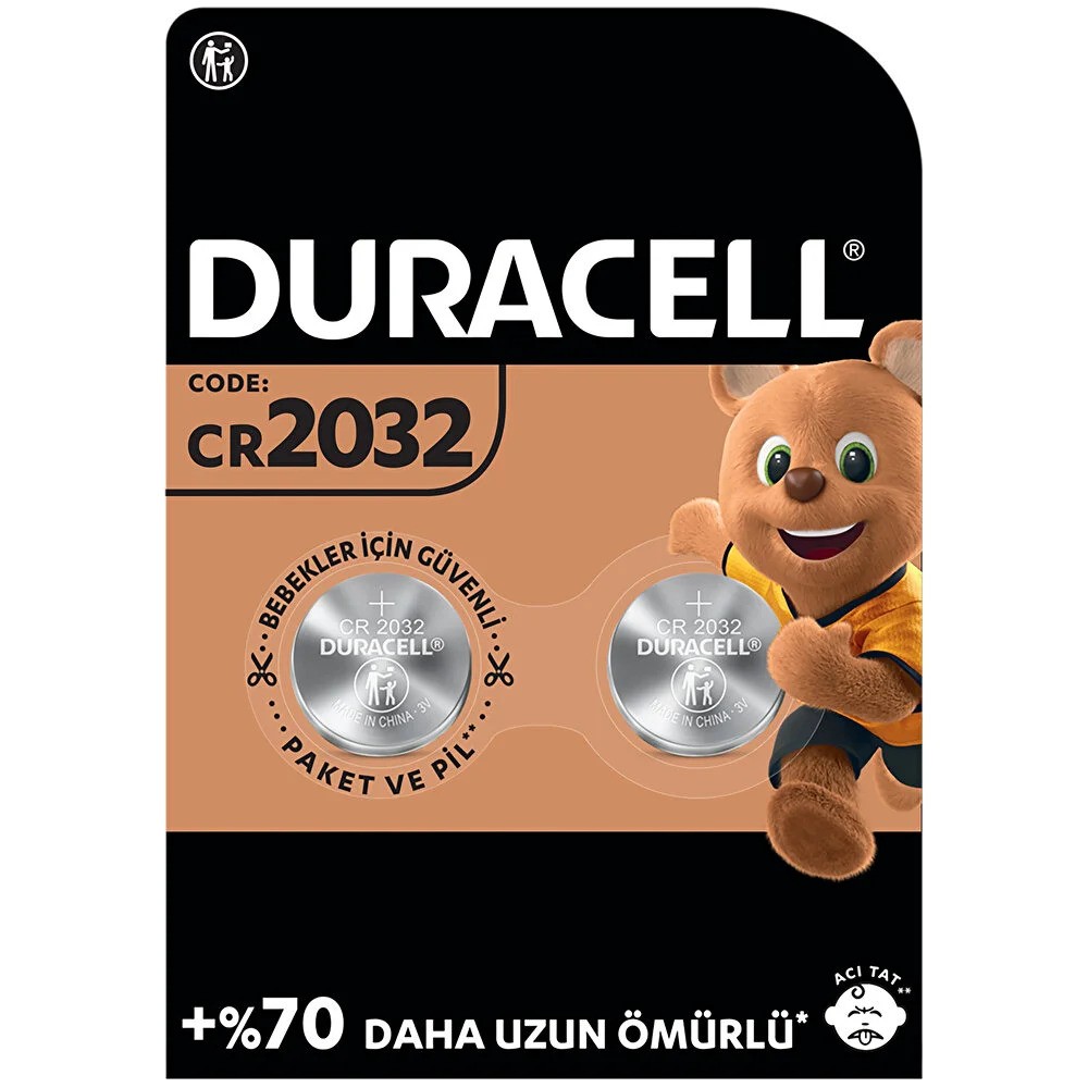 Duracell CR2032 Lityum Düğme Pil 2'li Paket