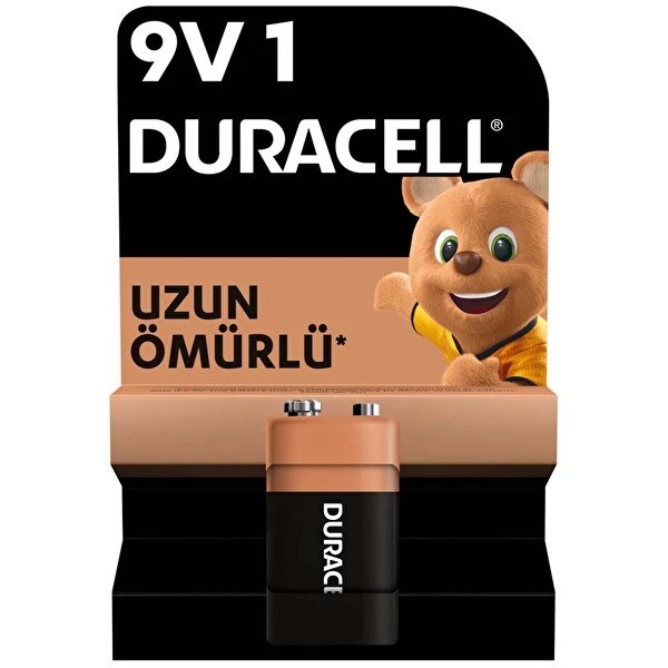 Duracell Alkalin 9v 1 Pil(6LR61/MN1604) 1 Adet