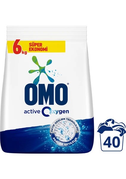 Omo Active Oxygen Beyazlar 40 Yıkama 6 Kğ