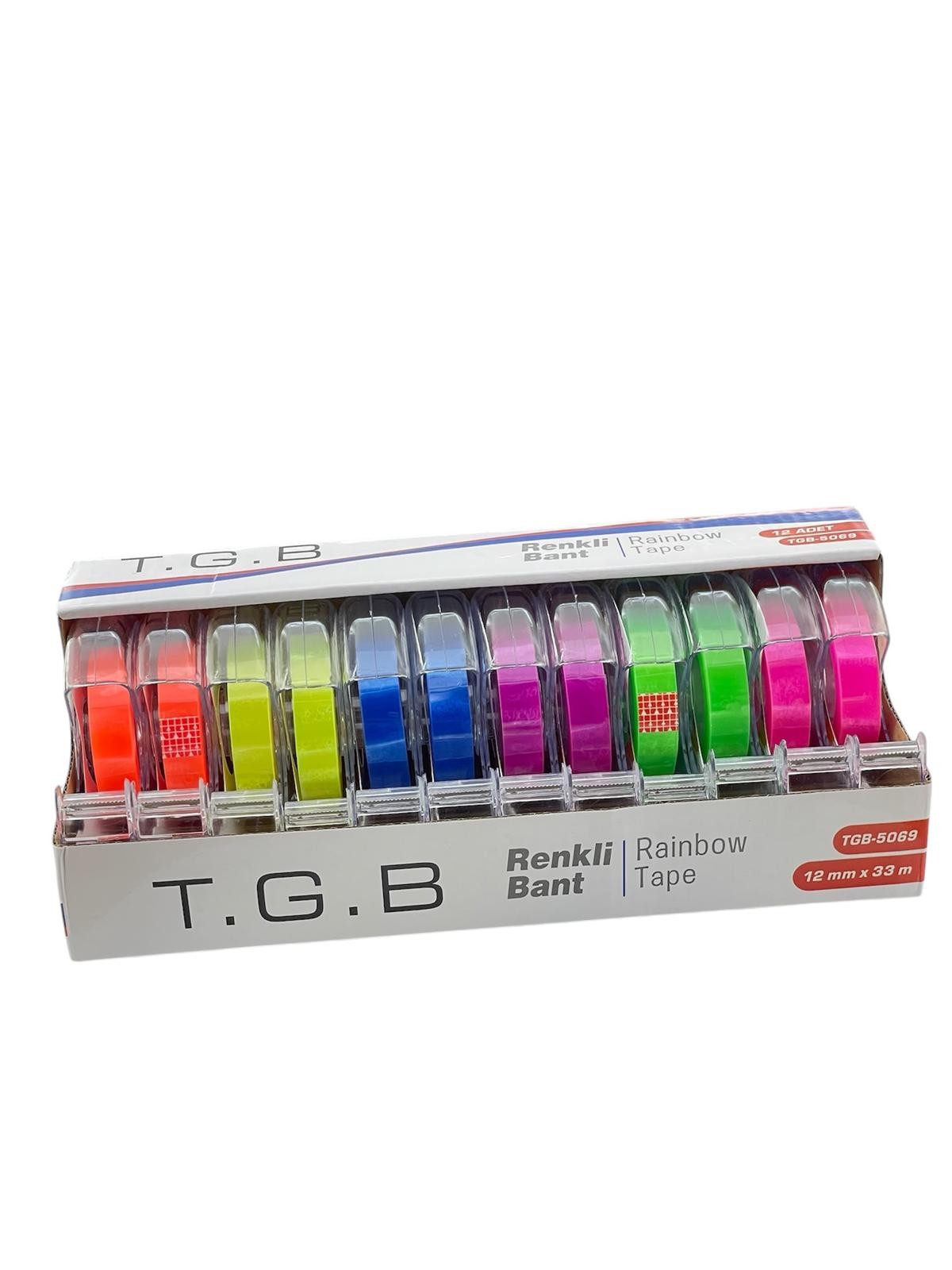 T.g.b Stantlı Renkli Bant 12 Mm X 33 M Tgb-5069 12 Adet